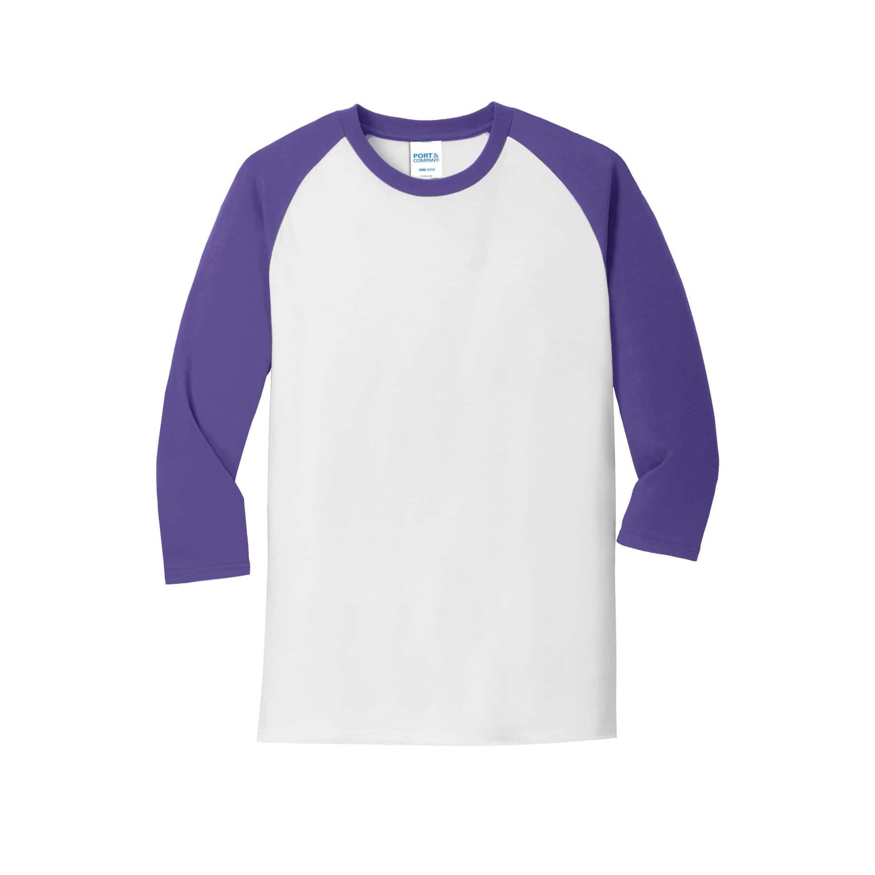 Port & Company® Core Blend 3/4-Sleeve Raglan Tee