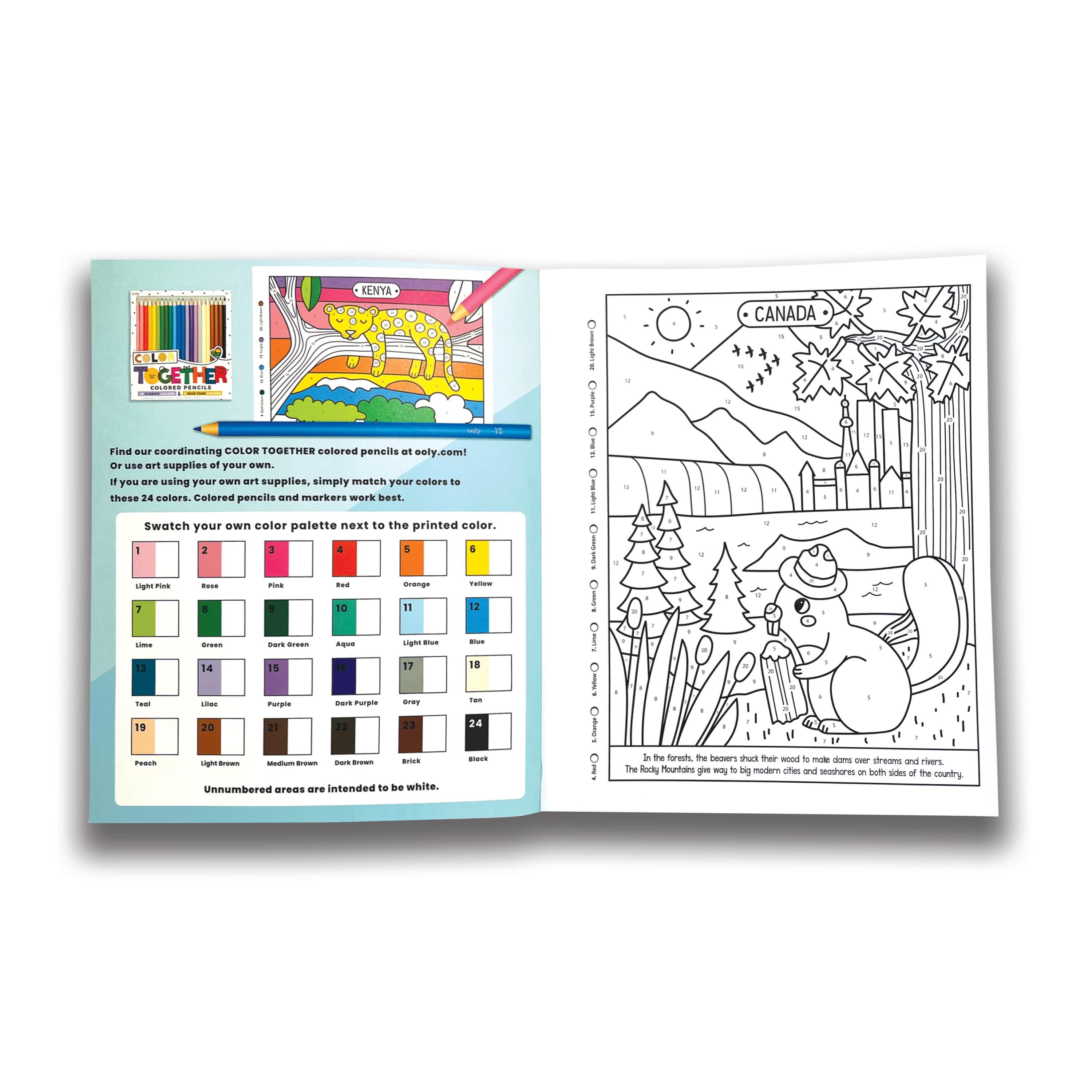 OOLY Color By Numbers Wonderful World Coloring Book