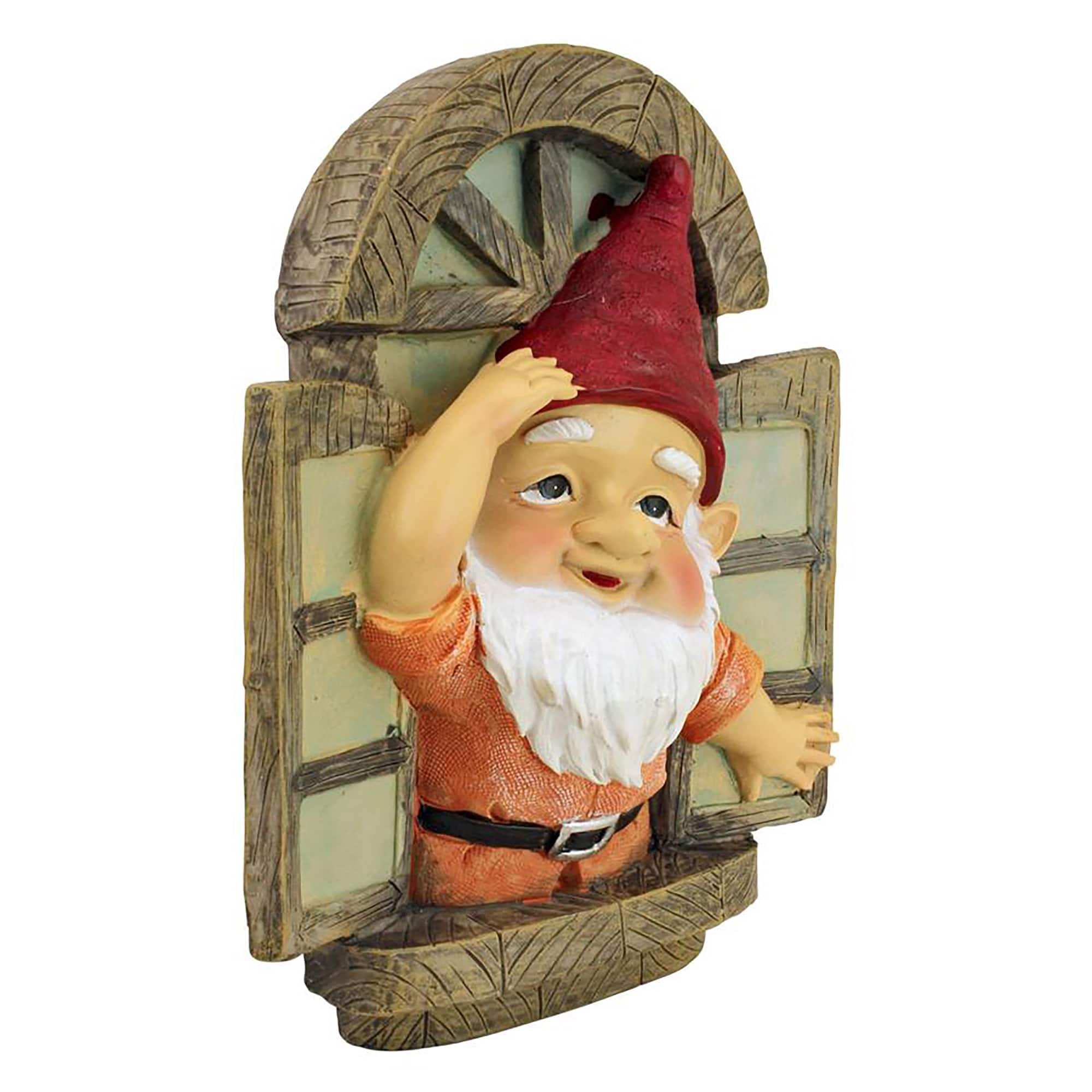 Design Toscano 9&#x22; Window Gnome Garden Tree Sculpture