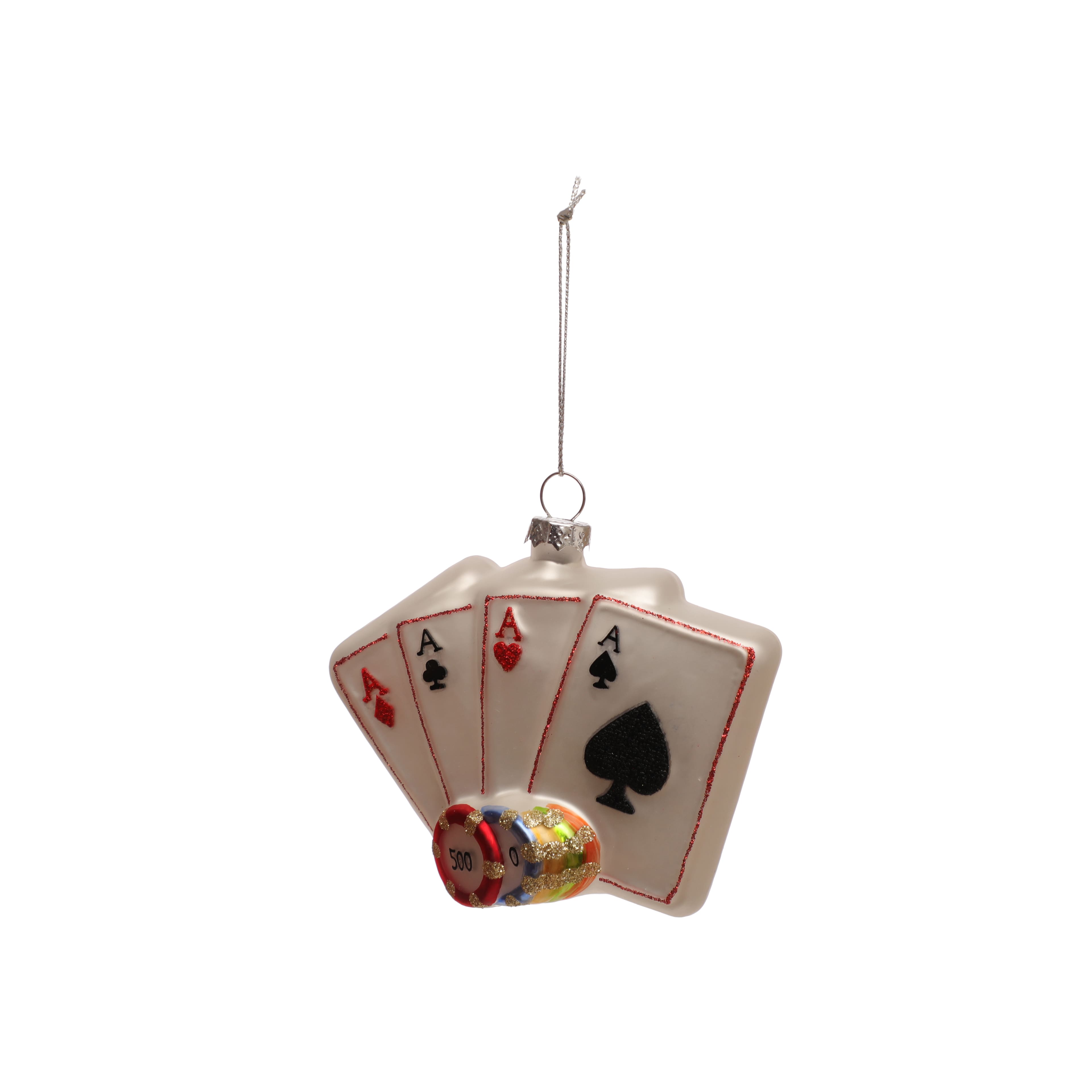 4&#x22; Playing Cards Glass Ornament by Ashland&#xAE;