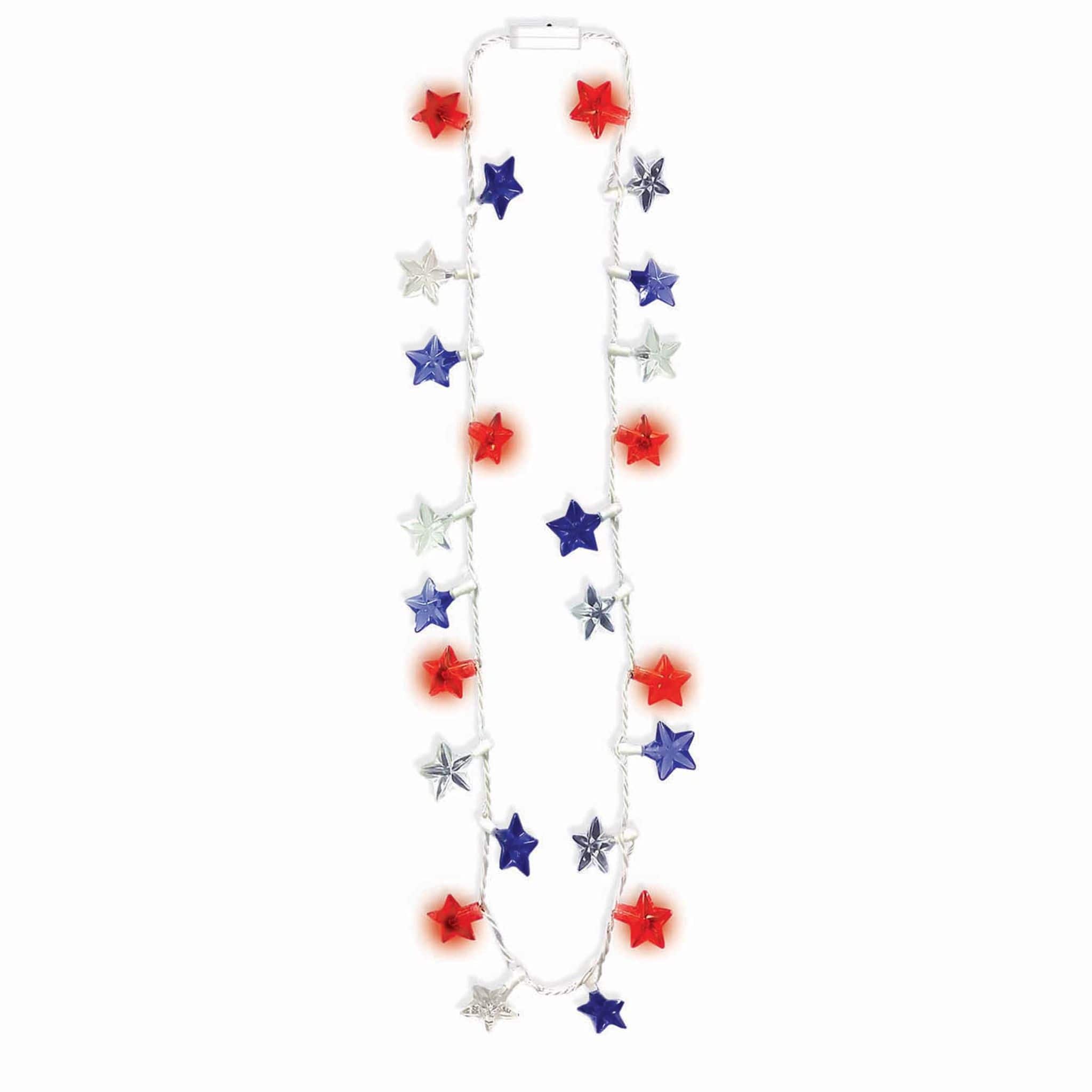 32&#x22; Patriotic Light-Up Star Necklaces, 2ct.