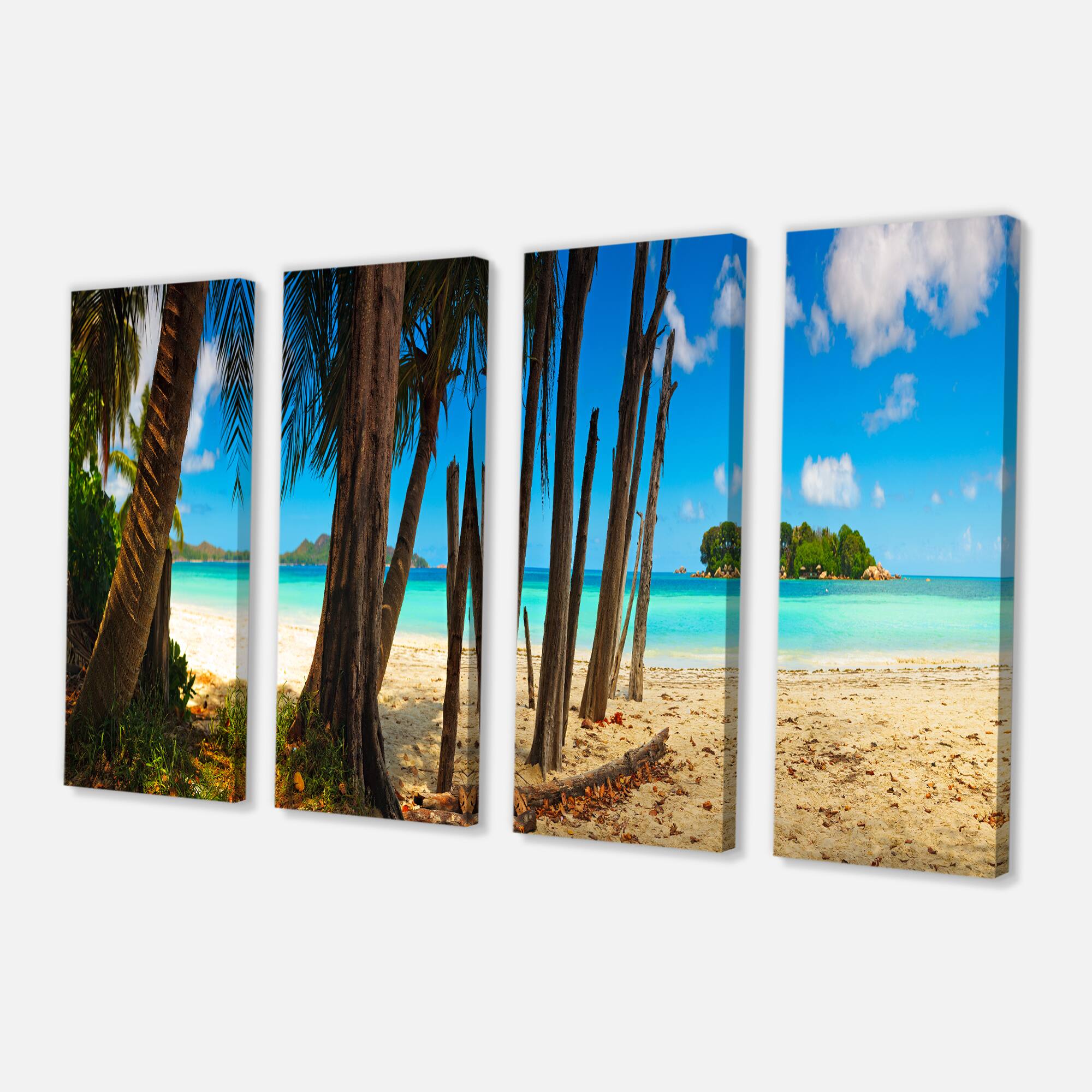 Designart - Praslin Island Tropical Beach Panorama