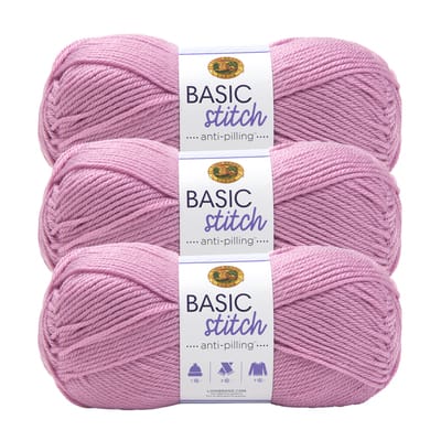 Lion Brand Yarn Basic Stitch Anti-Pilling Knitting Yarn, Pine Heather