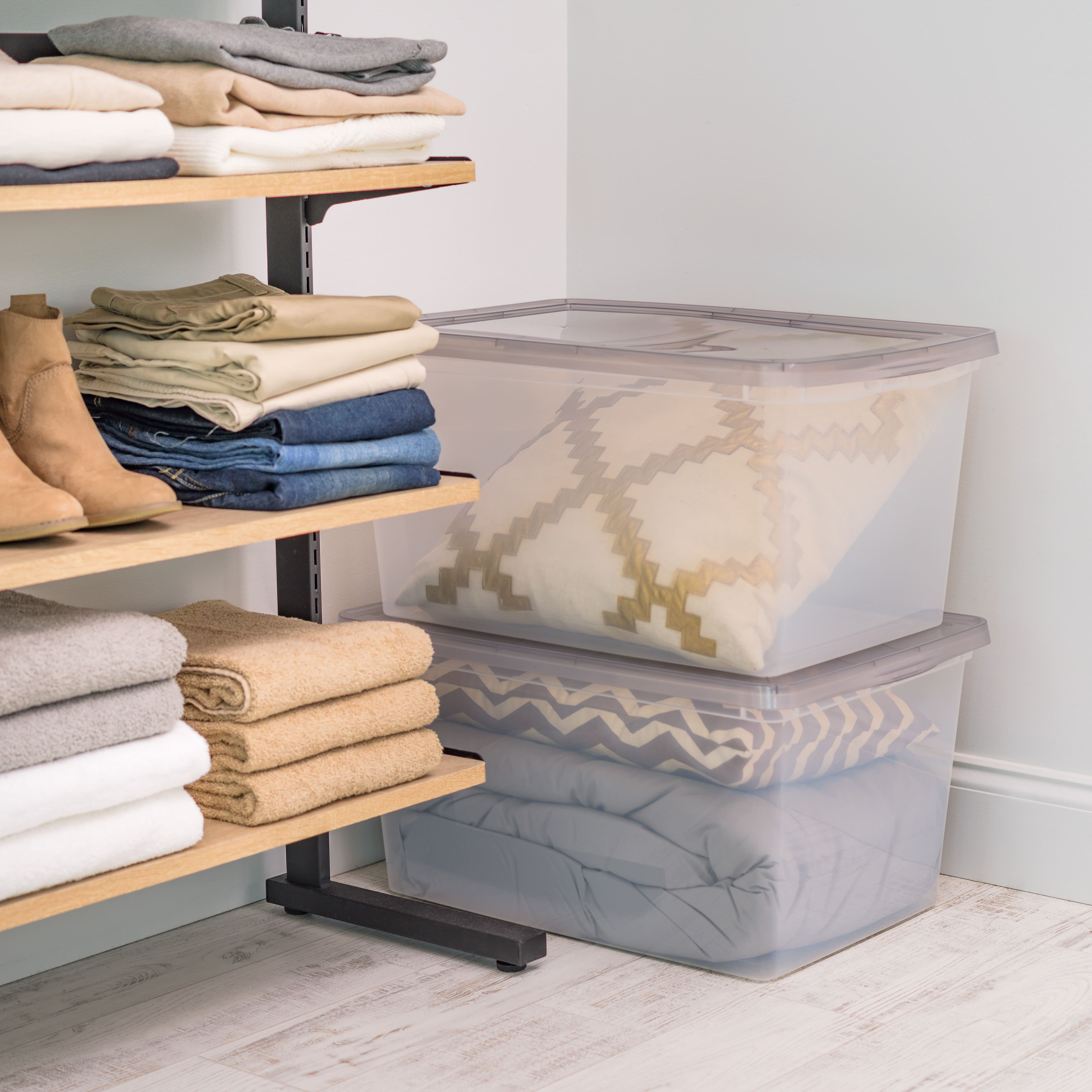 IRIS® 58qt. Clear Snap Top Storage Box with Gray Lid