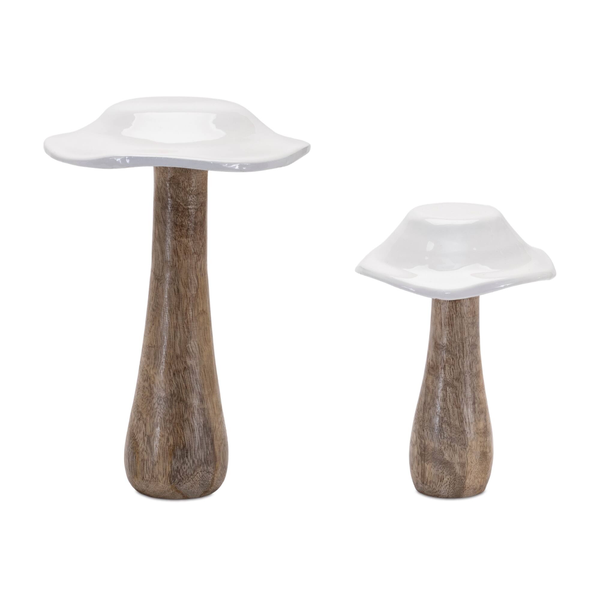 Wood Mushroom D&#xE9;cor Set