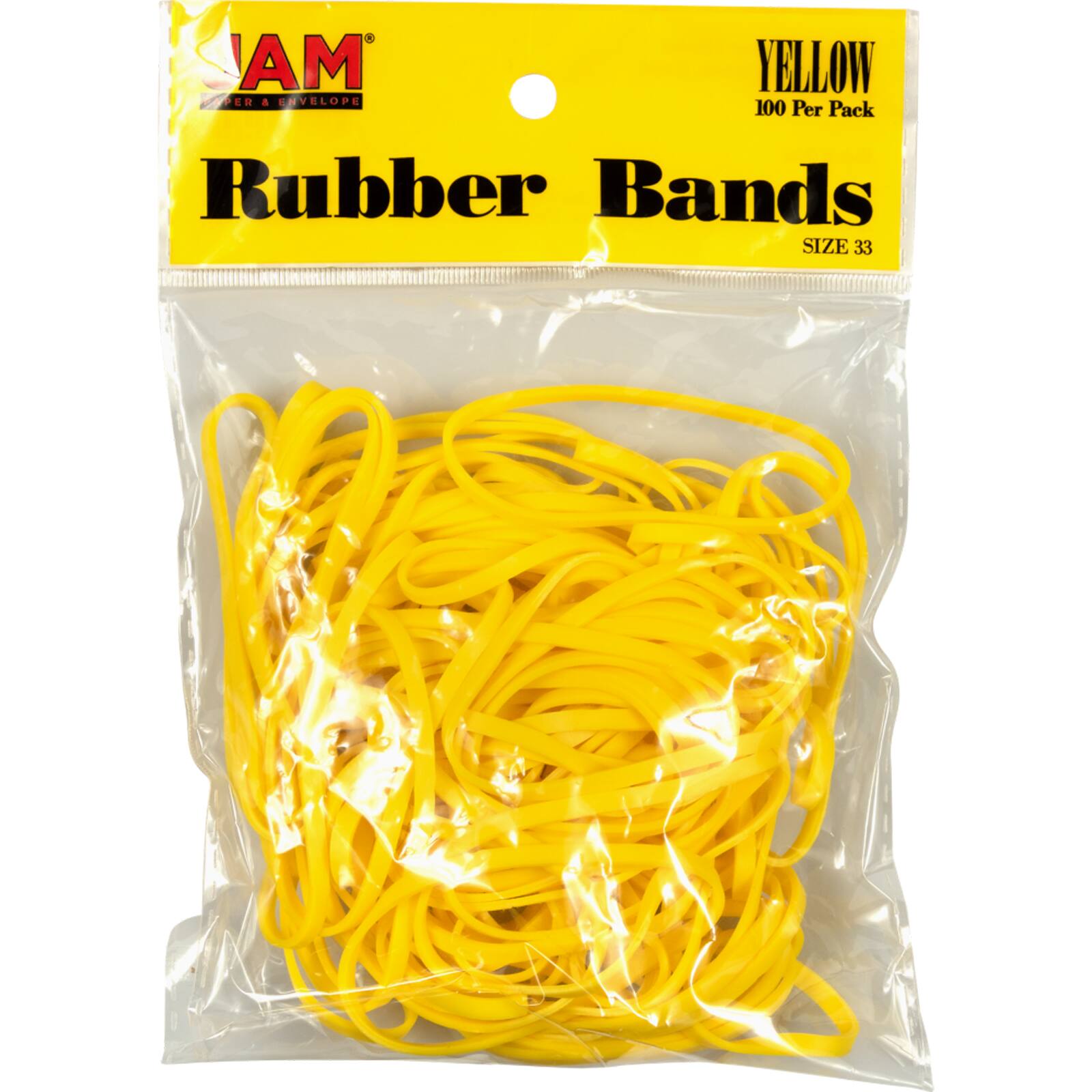 JAM Paper Size 33 Rubber Bands, 3 packs of 100ct.