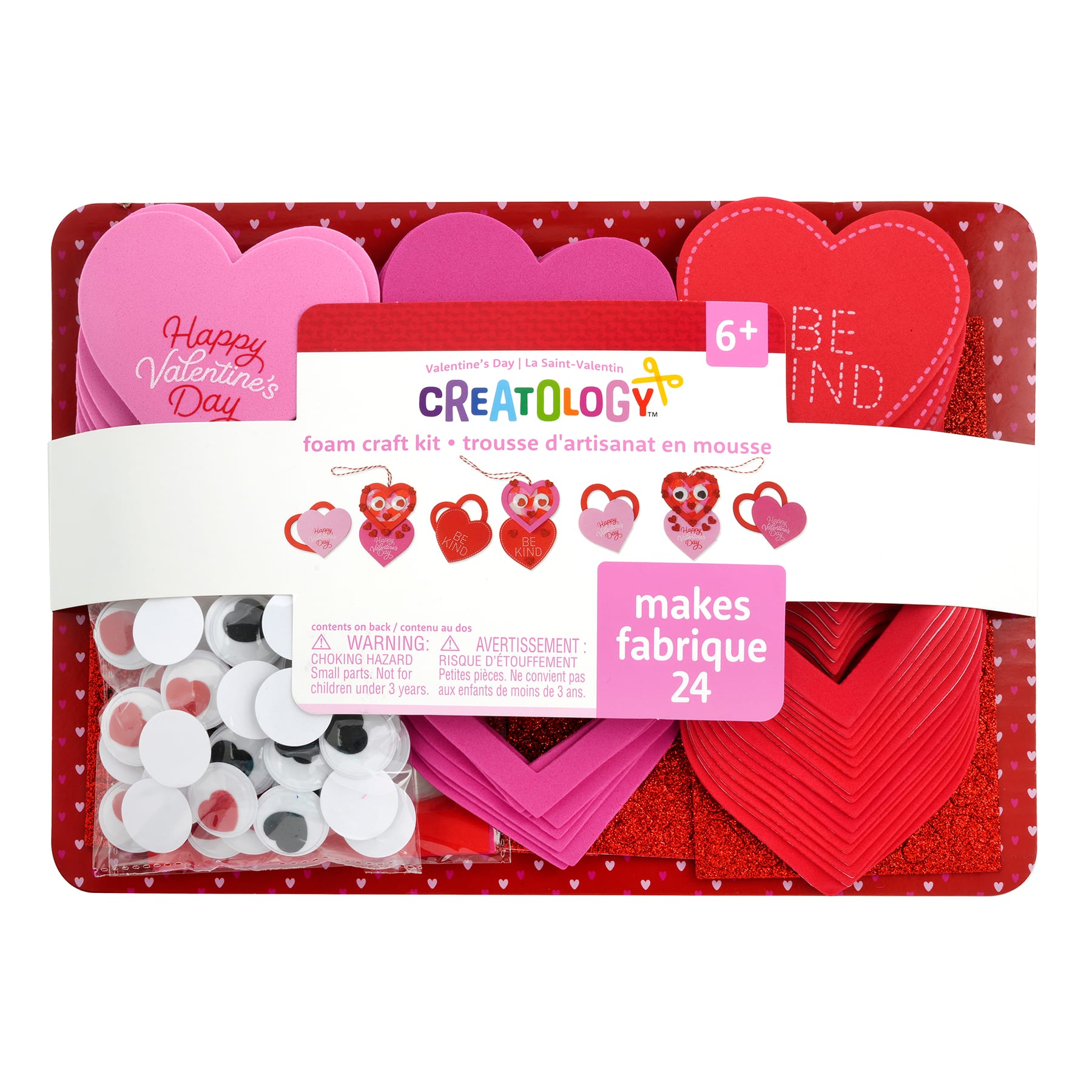 Valentine's Day Pink & Red Glitter Heart Foam Stickers, 120ct. by Creatology | Michaels
