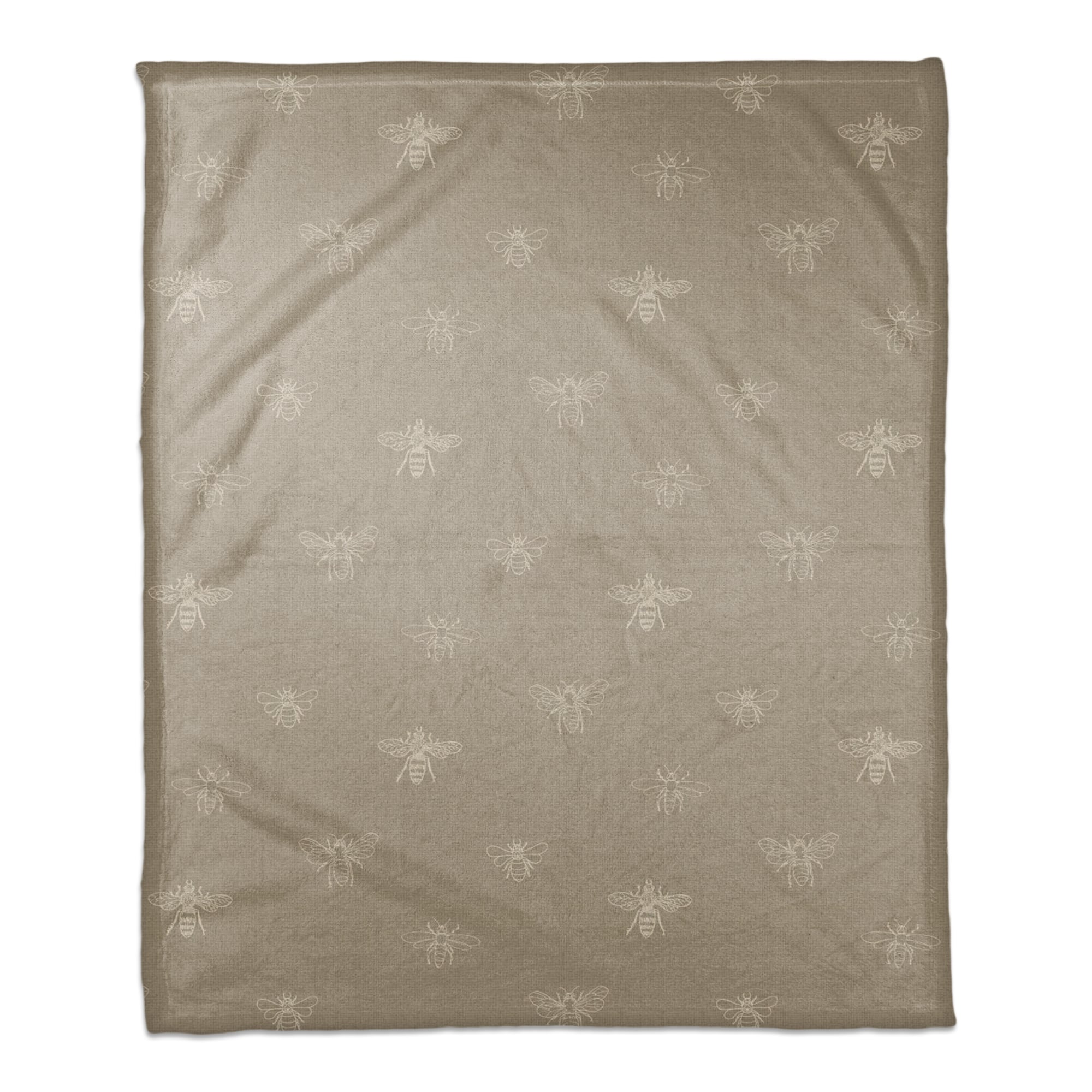 Delicate Bee Pattern Coral Fleece Blanket