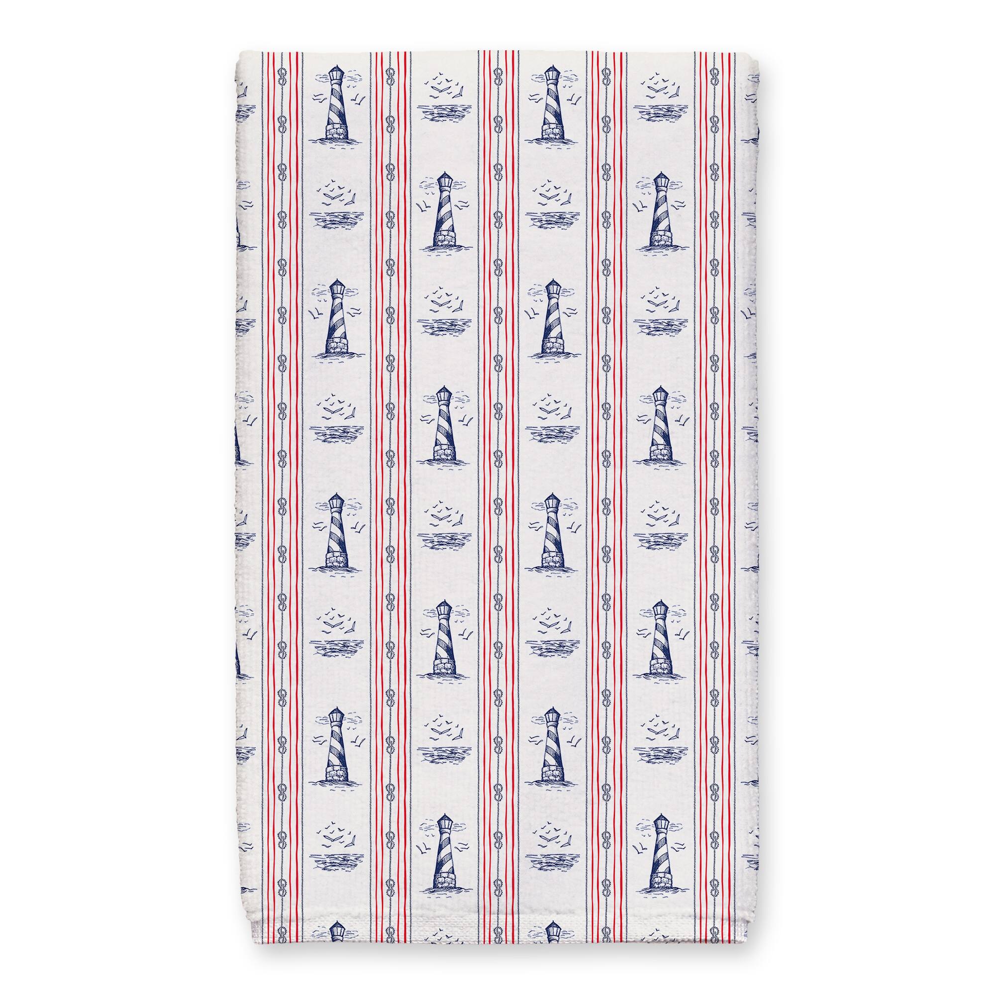 Home Captain Wheel & Lighthouse Tea Towel Set