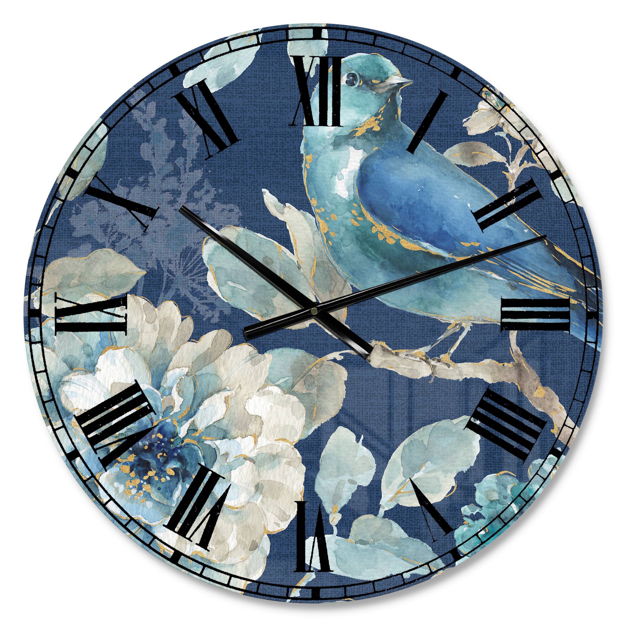 Designart 'Indigold Bird Cottage Family Iii Traditional Wall Clock