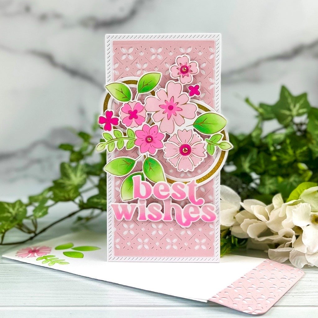 Pinkfresh Studio Floral &#x26; Diamond Tiles Cover Plate Die