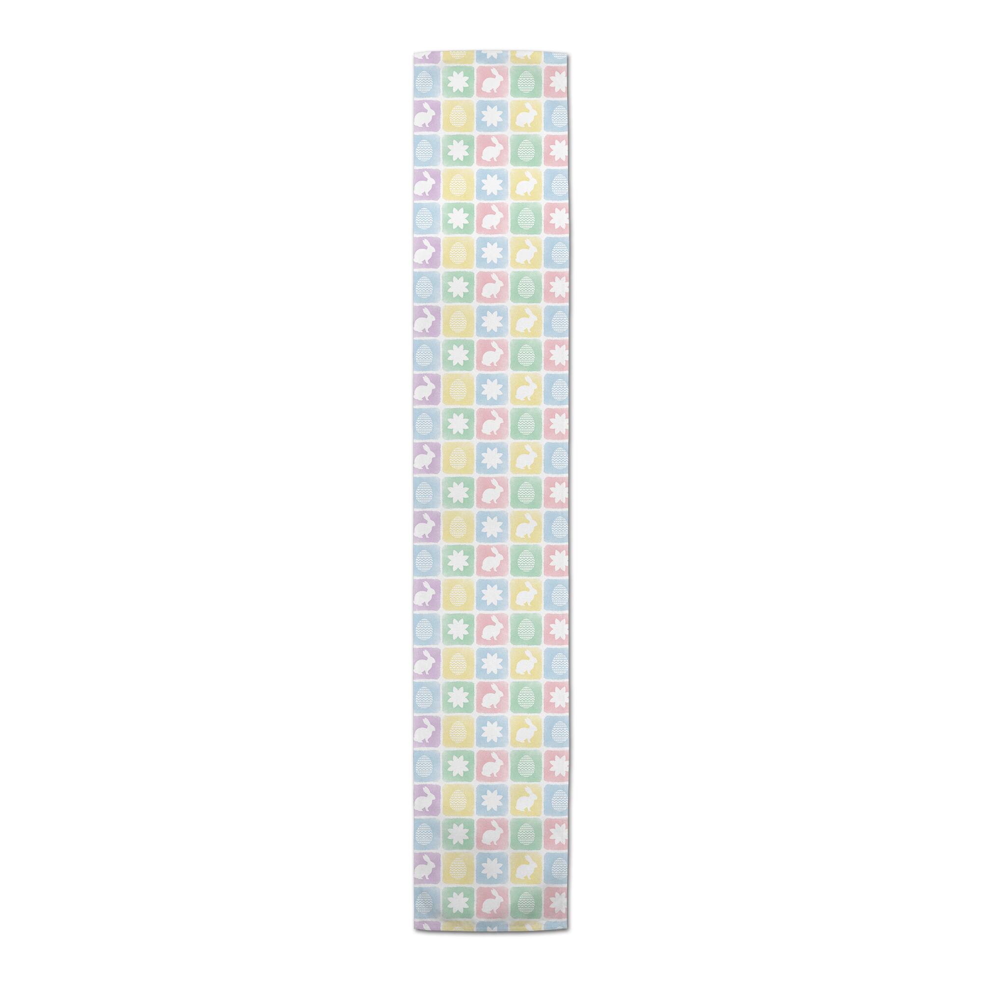 Easter Block Pattern 16" x 72" Poly Twill Table Runner