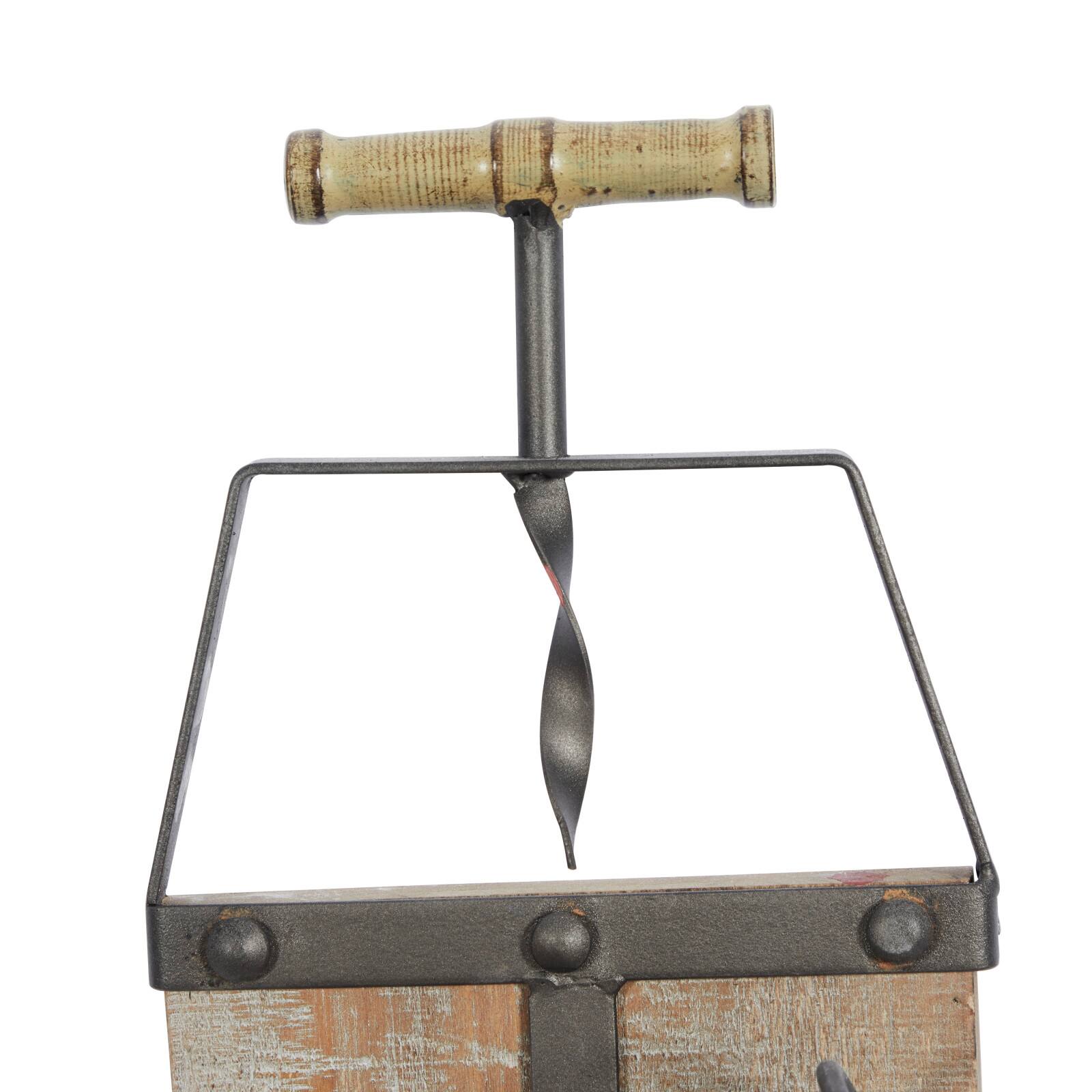 32&#x22; Brown Wood Industrial Wine Rack