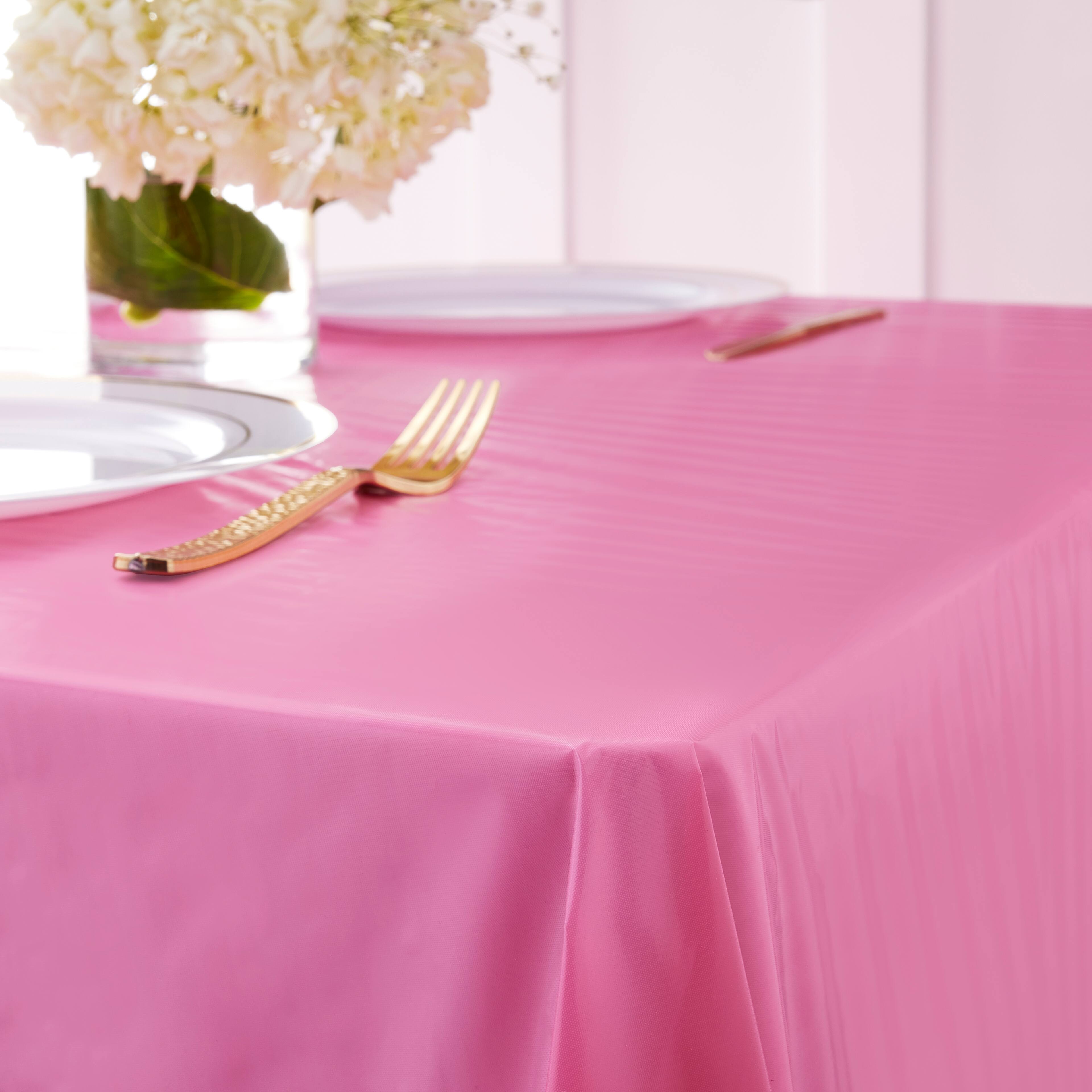 12 Pack: 100ft. Pink Plastic Table Cover Roll by Celebrate It&#x2122;