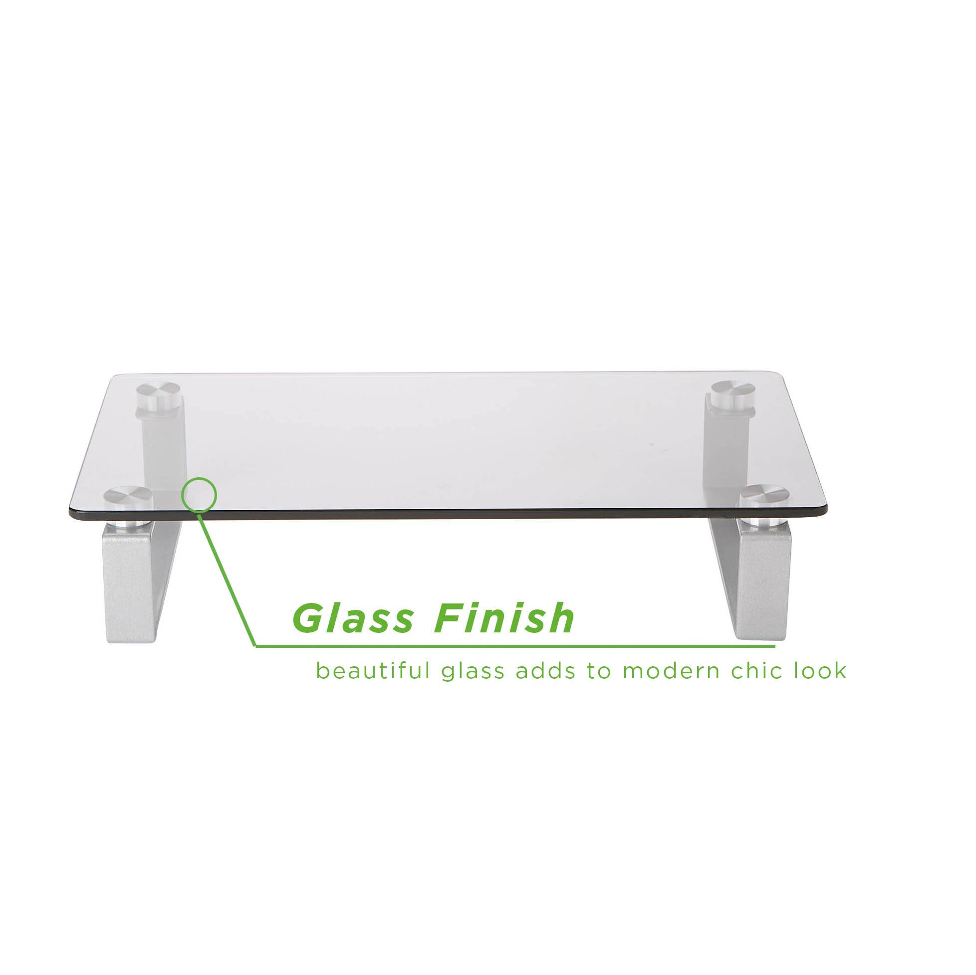 Mind Reader Clear Glass Desktop Monitor Stand