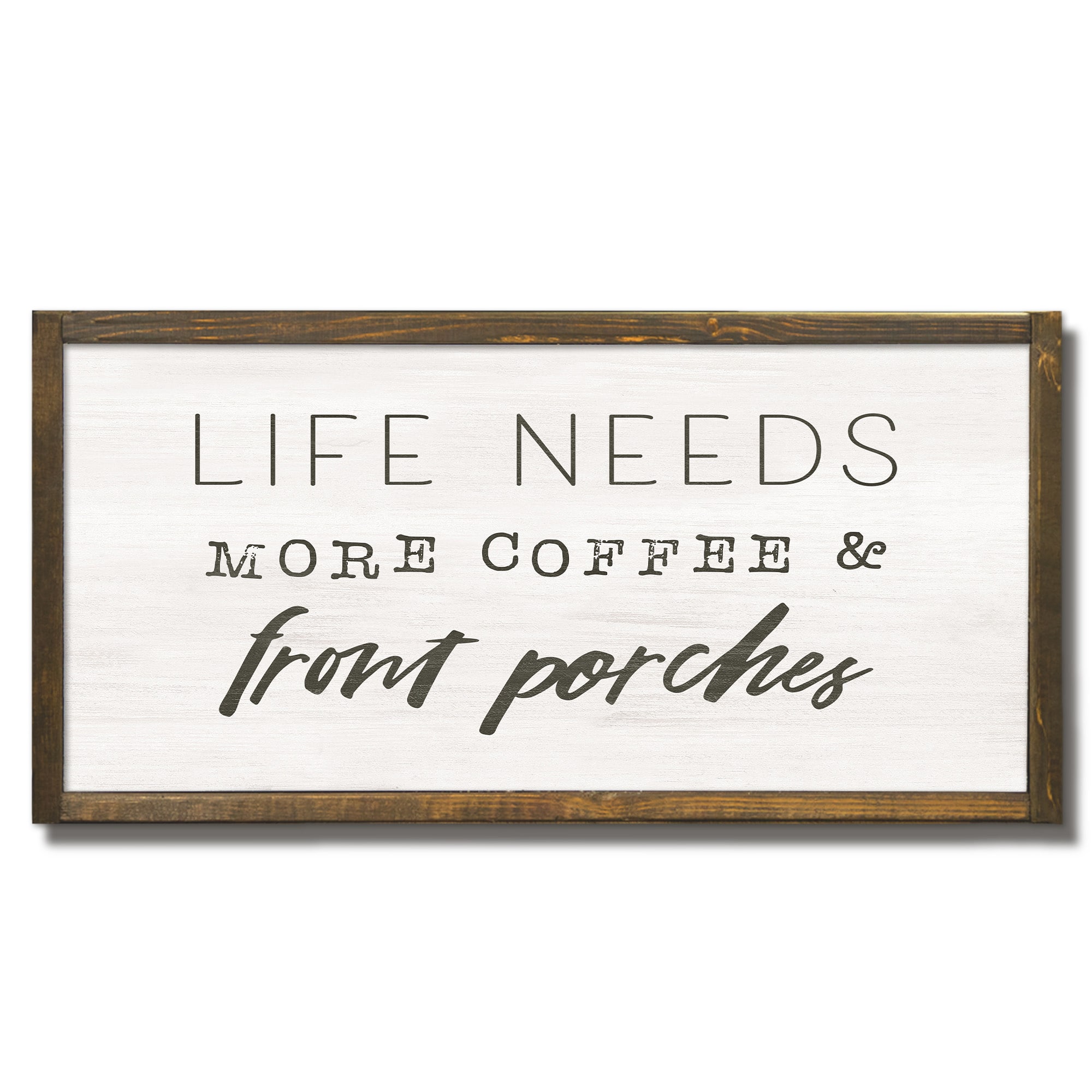 More Coffee &#x26; Front Porches Framed Wood Plaque