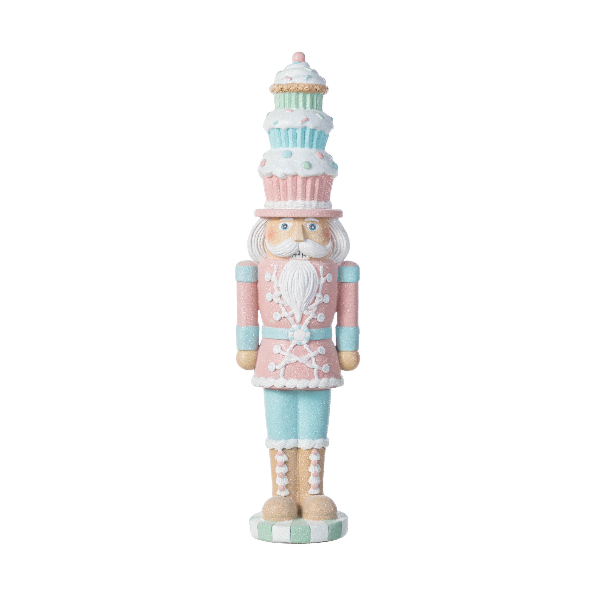 Glitzhome&#xAE; 18.25&#x22; Resin Christmas Cupcake Nutcracker Table Decor