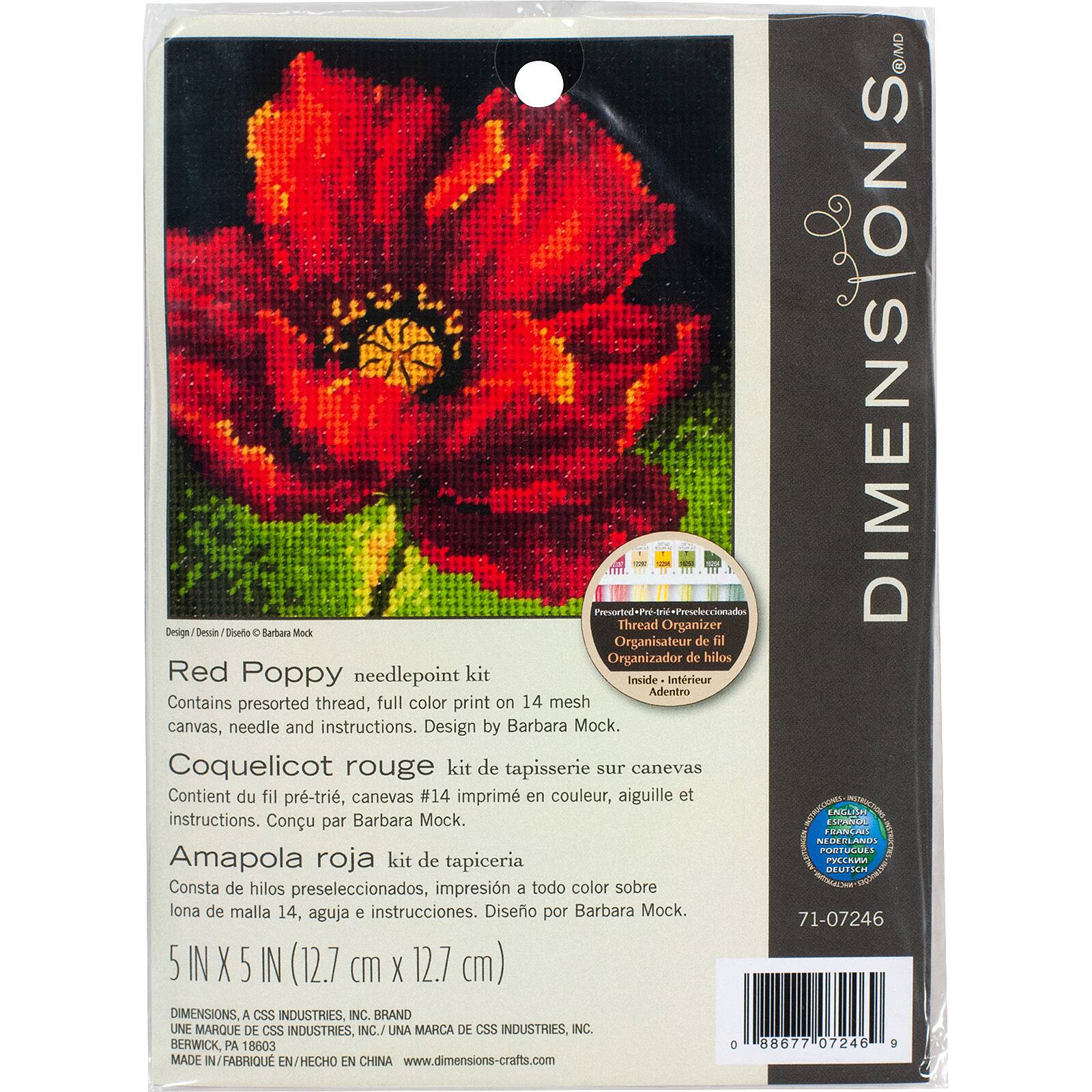 Dimensions&#xAE; Red Poppy Needlepoint Kit