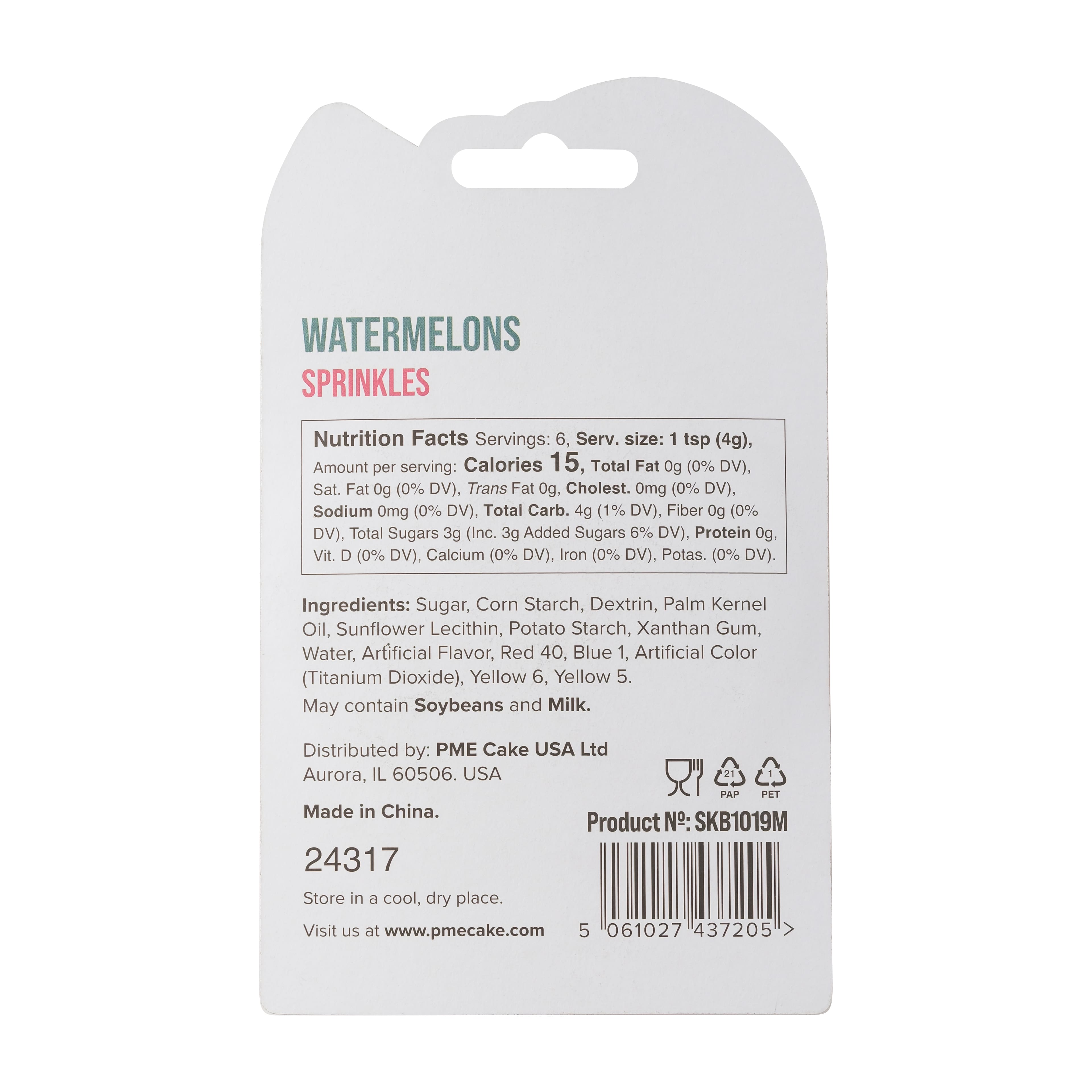 PME Cake Sweet Street® Watermelon Fondant Sprinkles