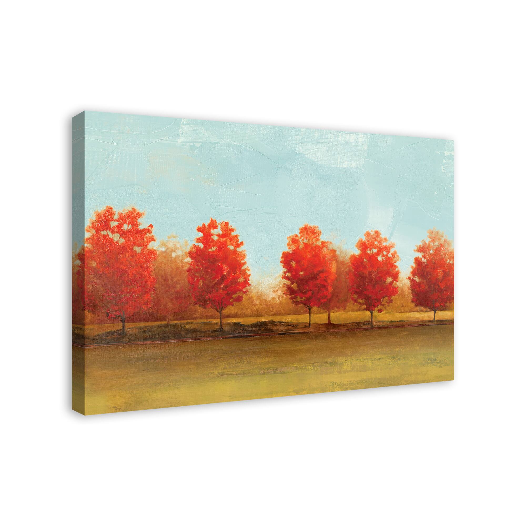 Fall Day Trees 36&#x22; x 24&#x22; Canvas Wall Art