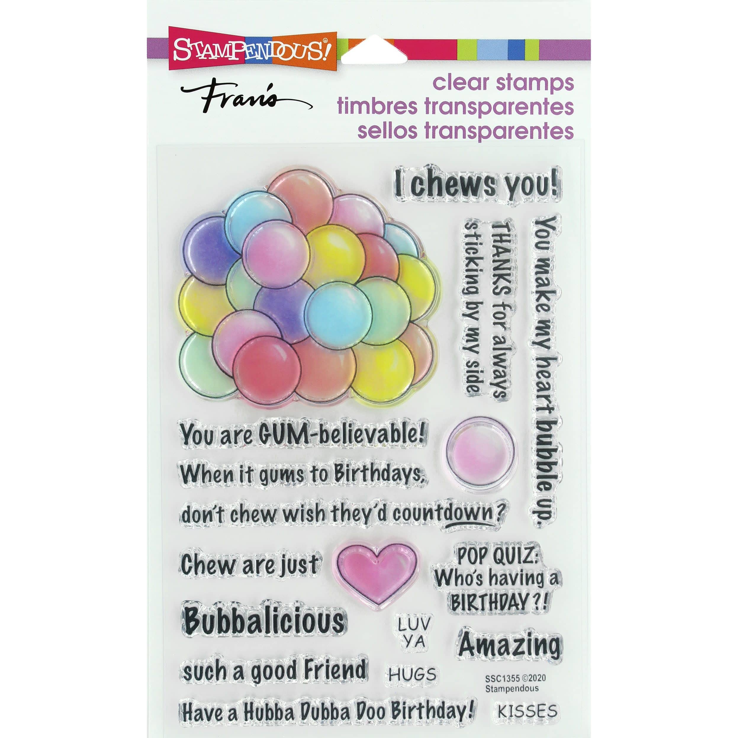 Stampendous&#xAE; Fran&#x27;s Gumball Greeting Clear Stamp Set