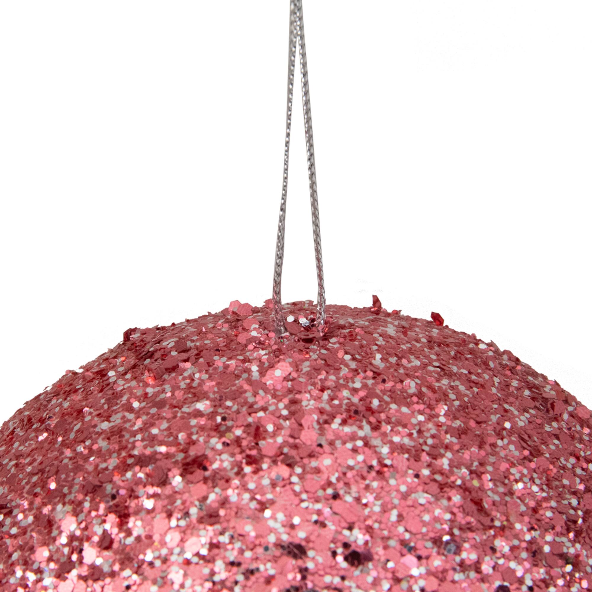 6" Glittery Pink Sequin Ball Ornament