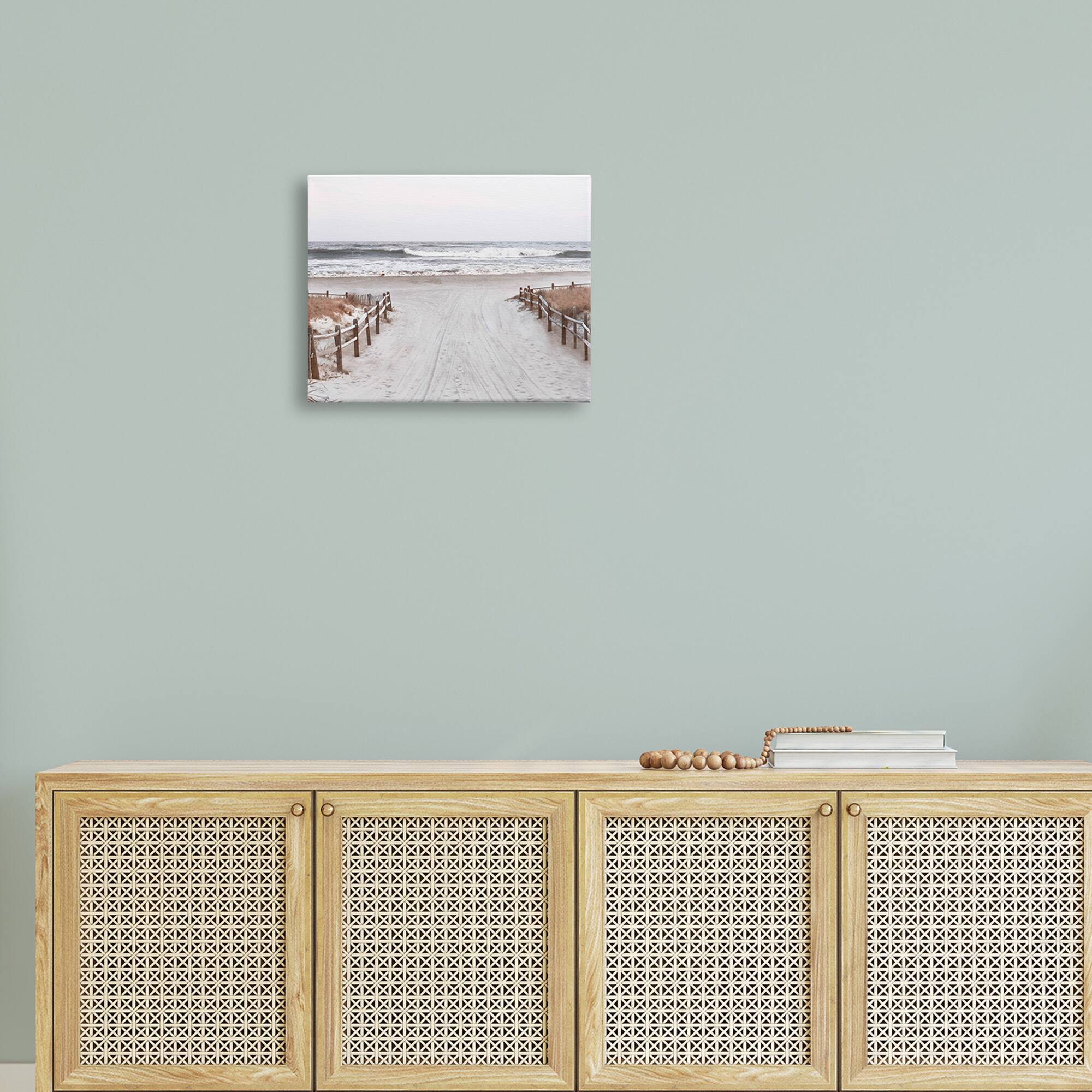 Stupell Industries Beach Wave Shoreline Foggy Horizon Canvas Wall Art