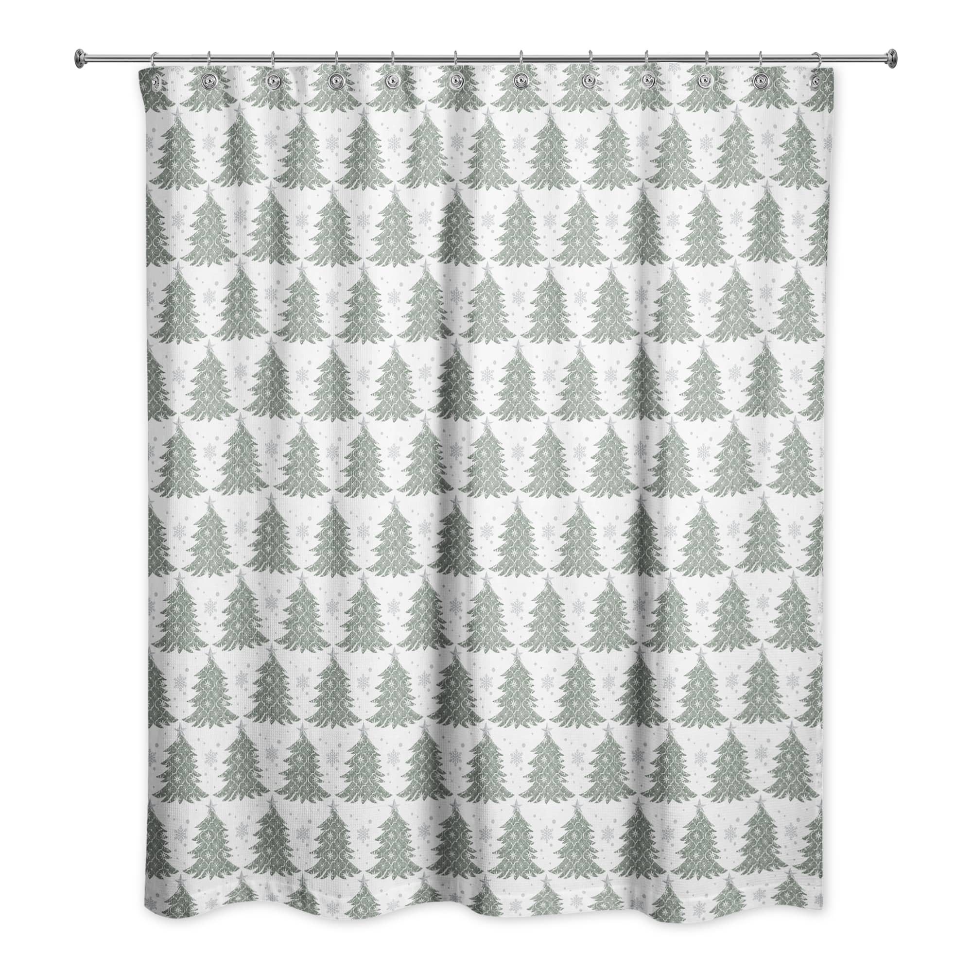 Ornate Christmas Tree Pattern 71&#x22; x 74&#x22; Shower Curtain