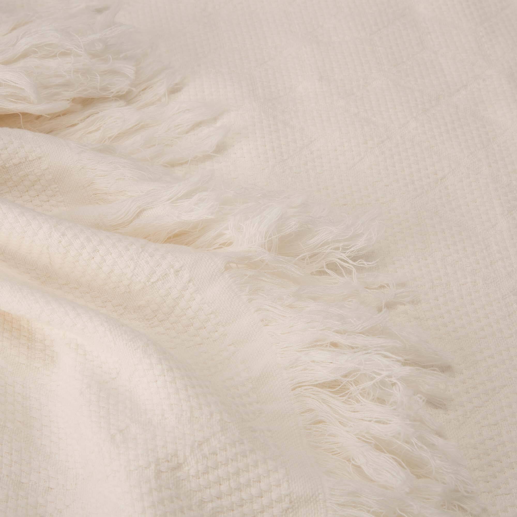 Glitzhome&#xAE; White Geometry Cotton Woven Throw