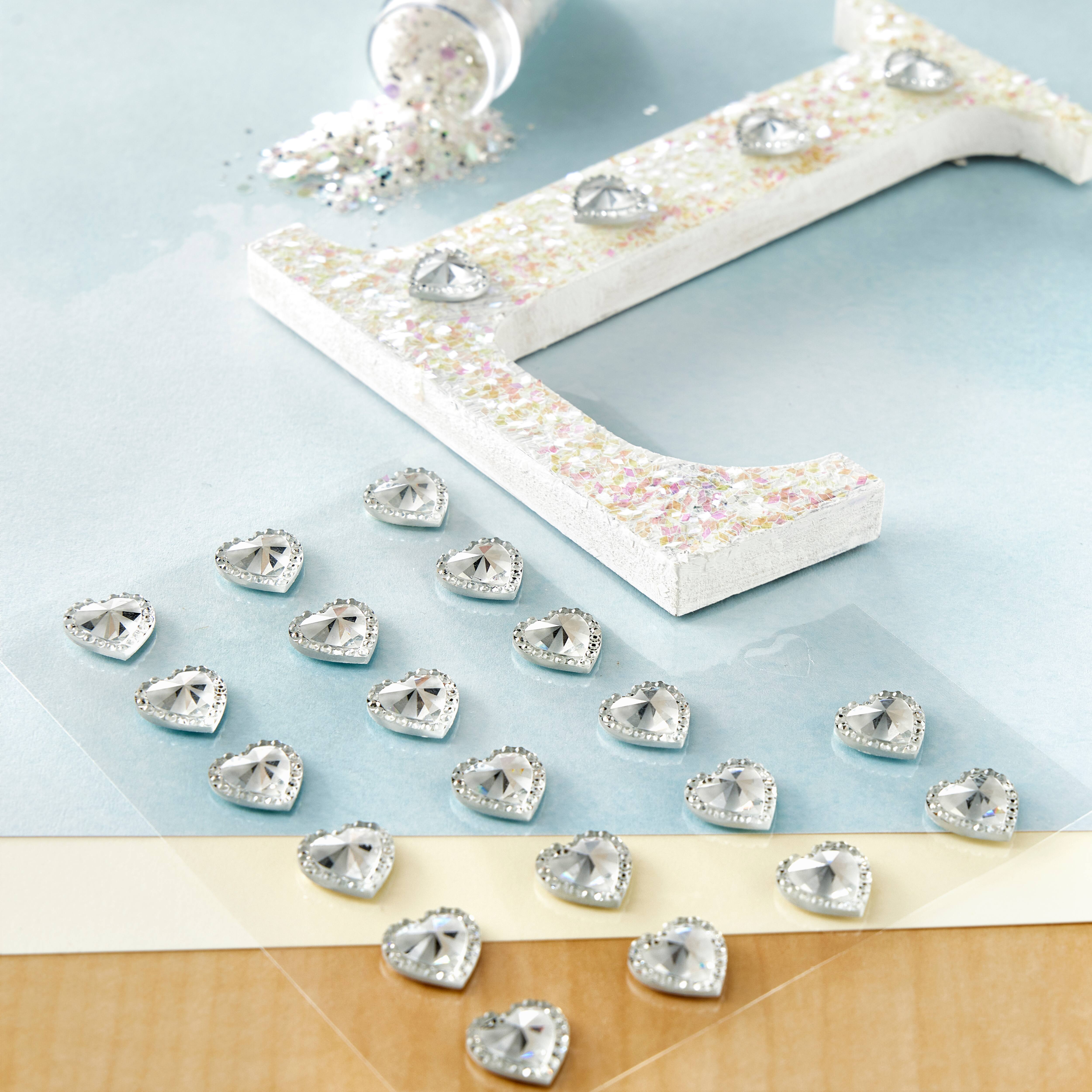 12 Packs: 24 ct. (288 total) Clear Rhinestone Heart Stickers by Recollections&#x2122;