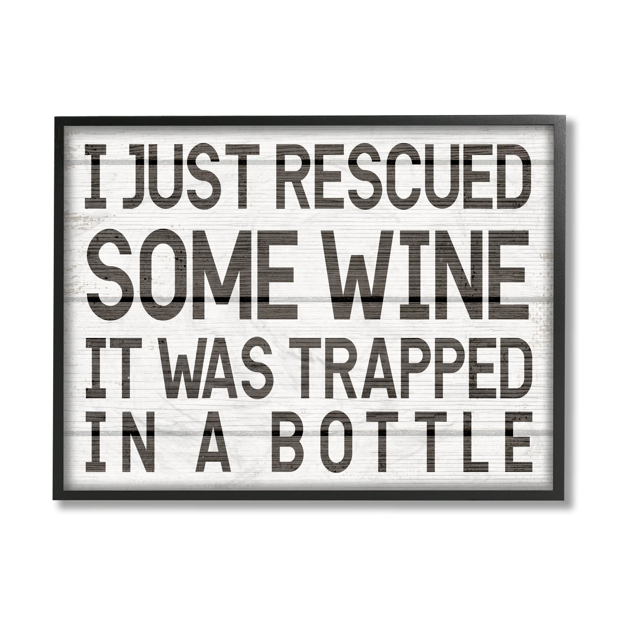 Stupell Industries Wine Trapped in Bottle Wall Accent with Black Frame