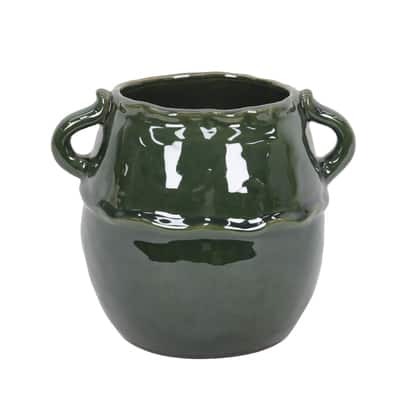 9" Green Ceramic Pot with Handles by Ashland®