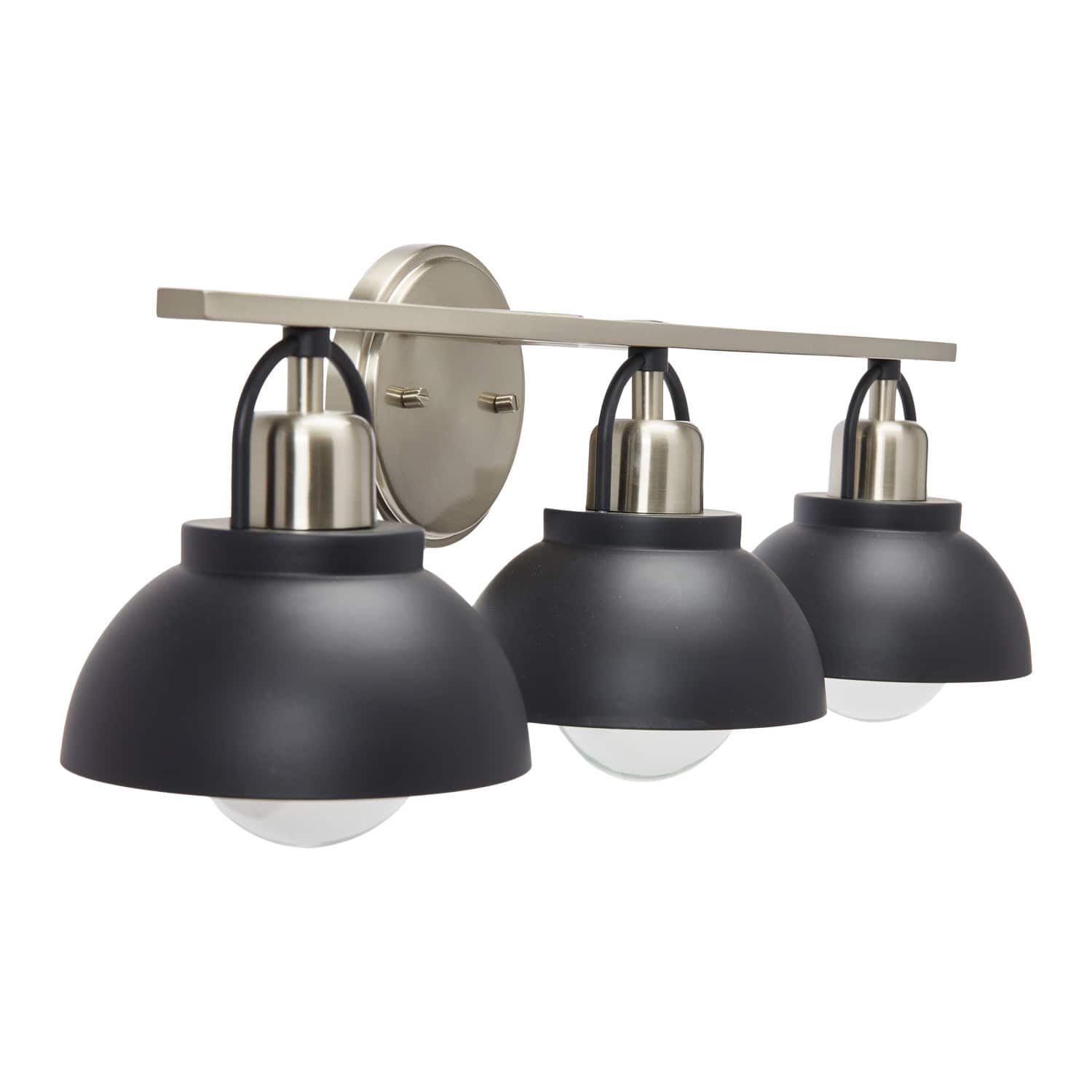Hello Honey® Robert Stevenson Lighting Walsh Matte Black & Brushed Nickel Metal 3-Light Vanity Light