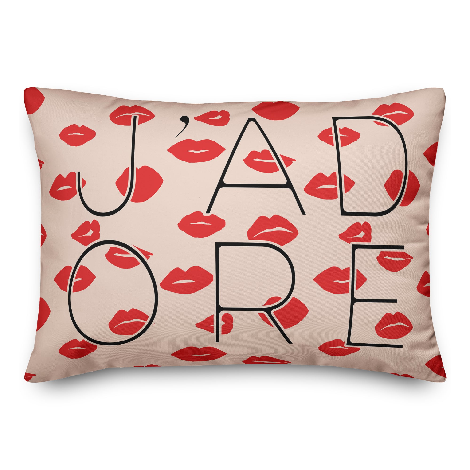 J&#x27;Adore Lips Rectangle Throw Pillow