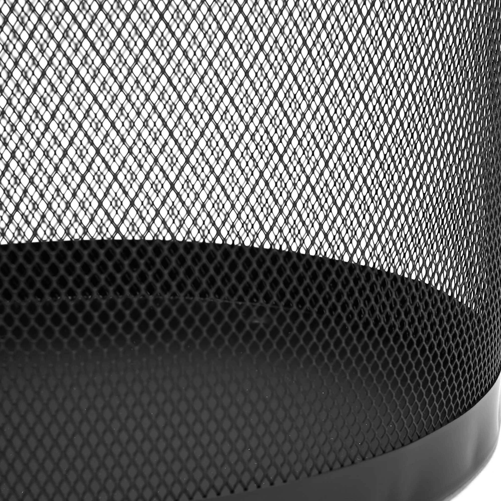 Mind Reader Garbage Round Metal Mesh Waste Basket Recycling Bin