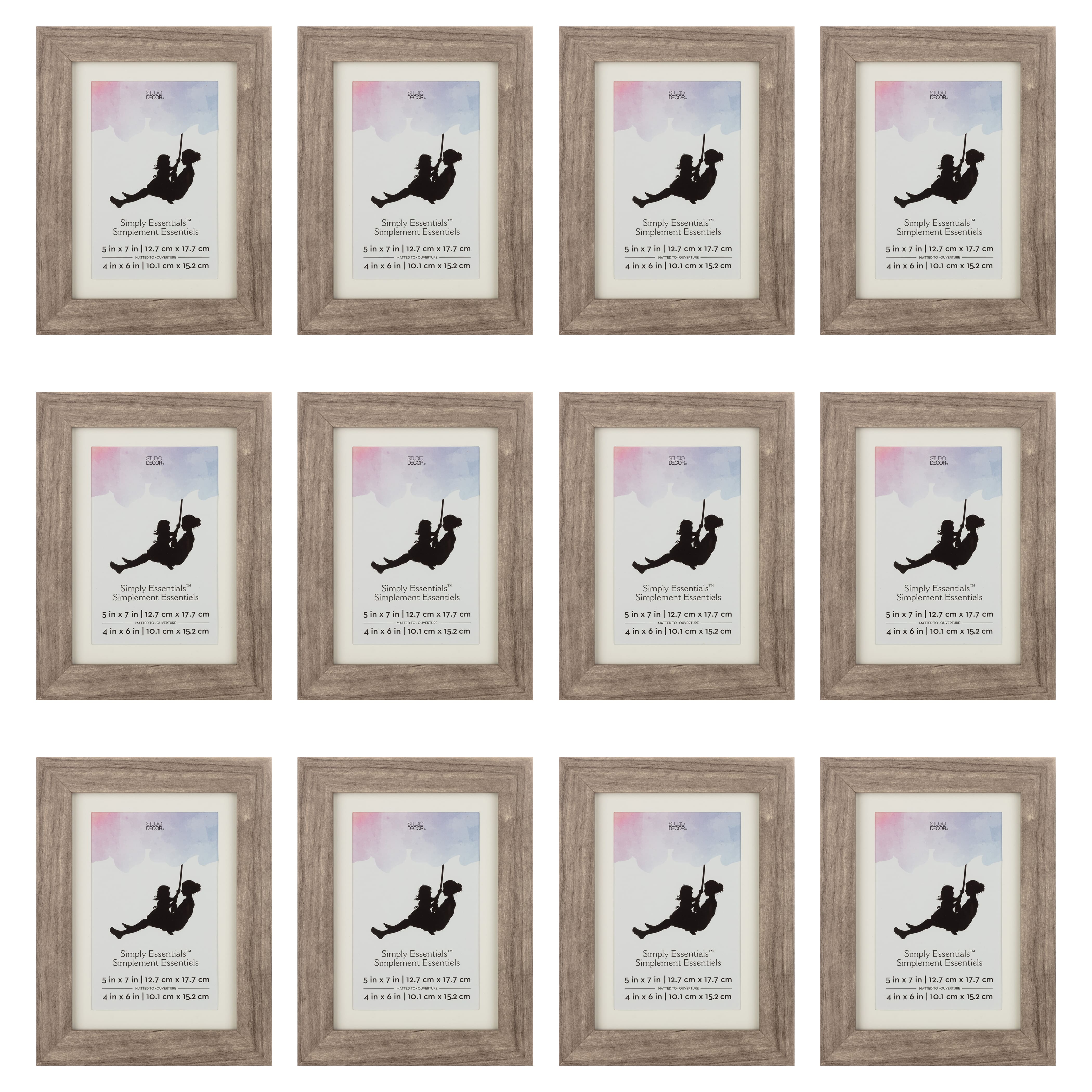 12 Pack: Griege Frame with Mat, Simply Essentials&#x2122; by Studio D&#xE9;cor&#xAE;