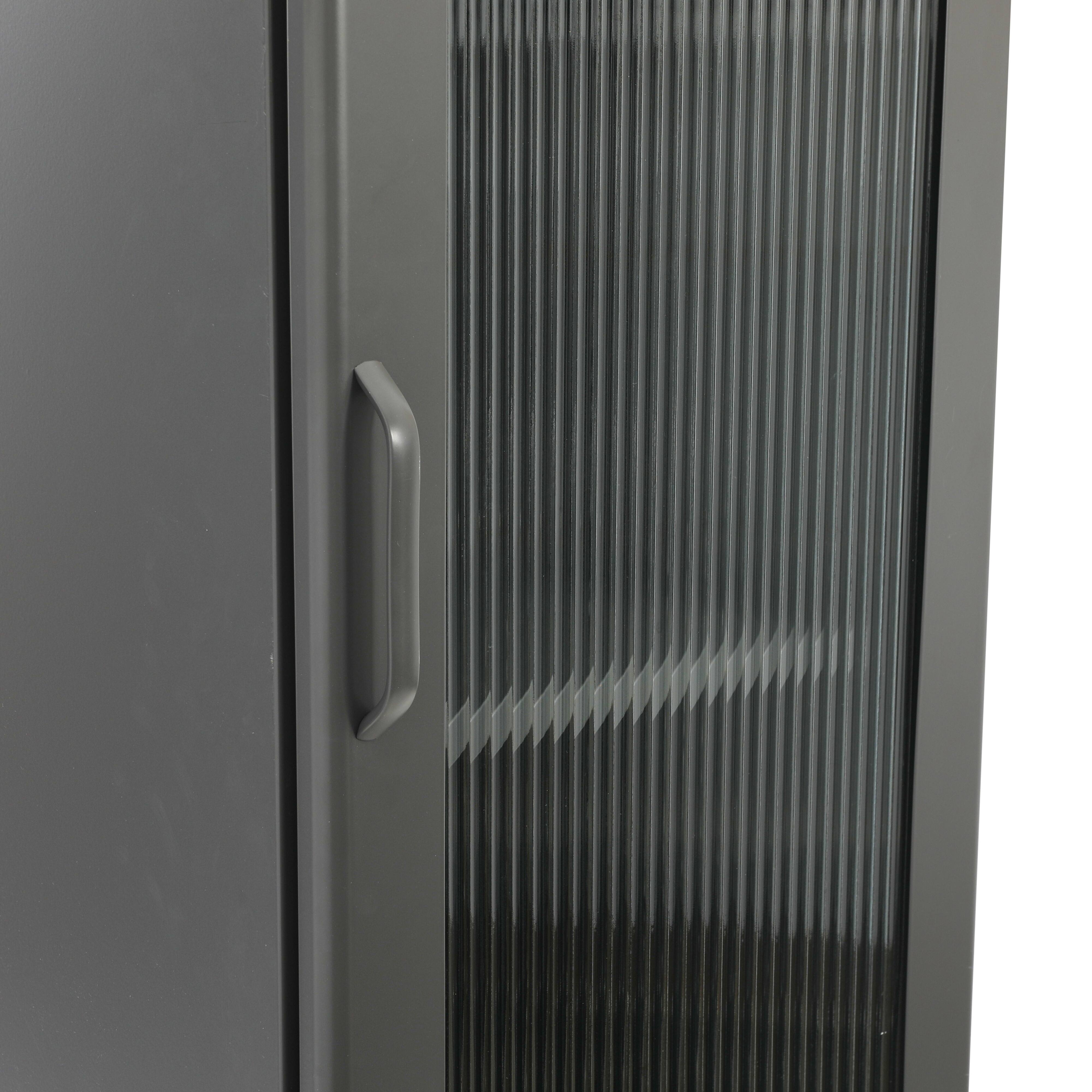 Hello Honey&#xAE; Solstice 5ft. Tall Metal Accent Cabinet with Arched Glass Door