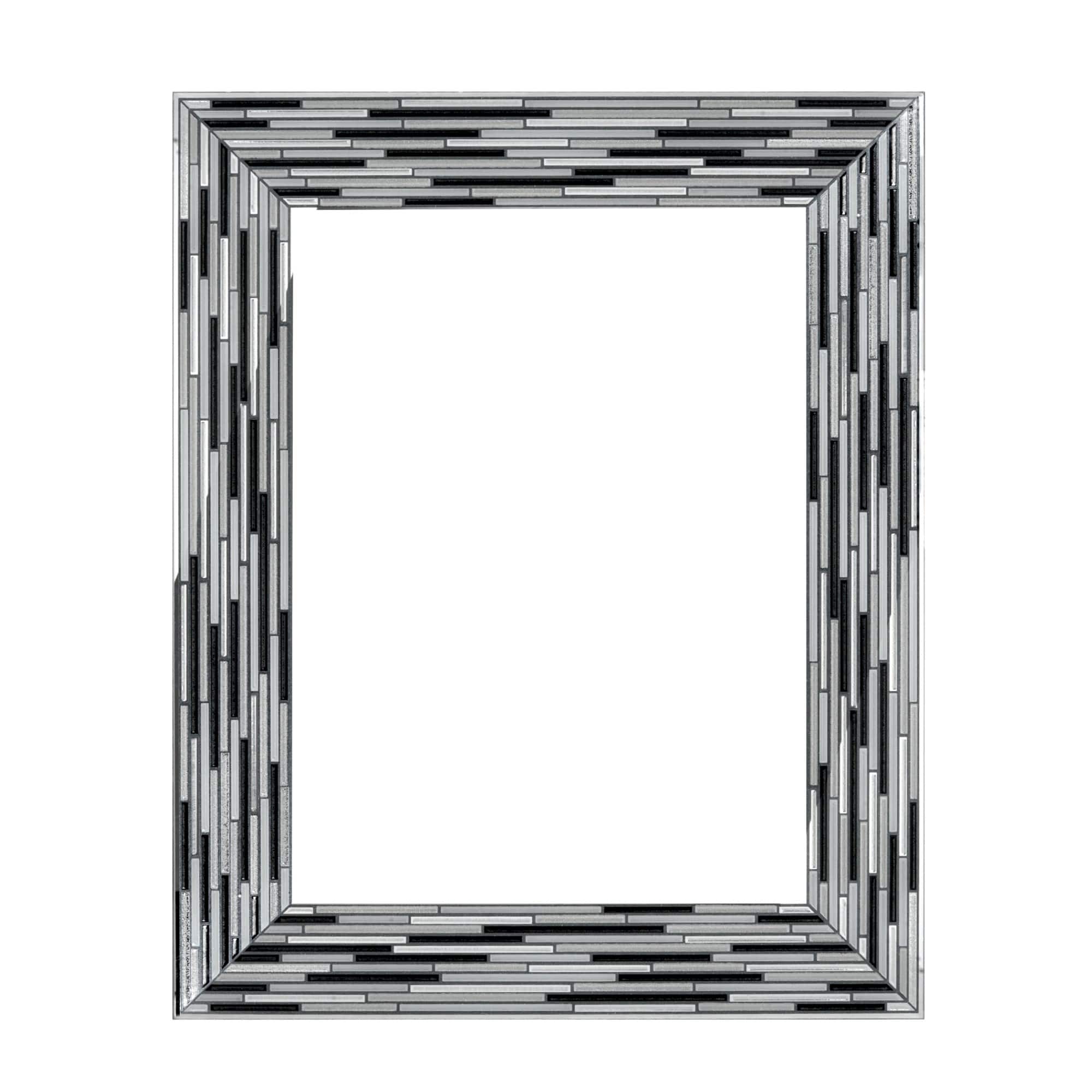 Head West Frameless Reeded Mosaic Printed Wall Décor Mirror