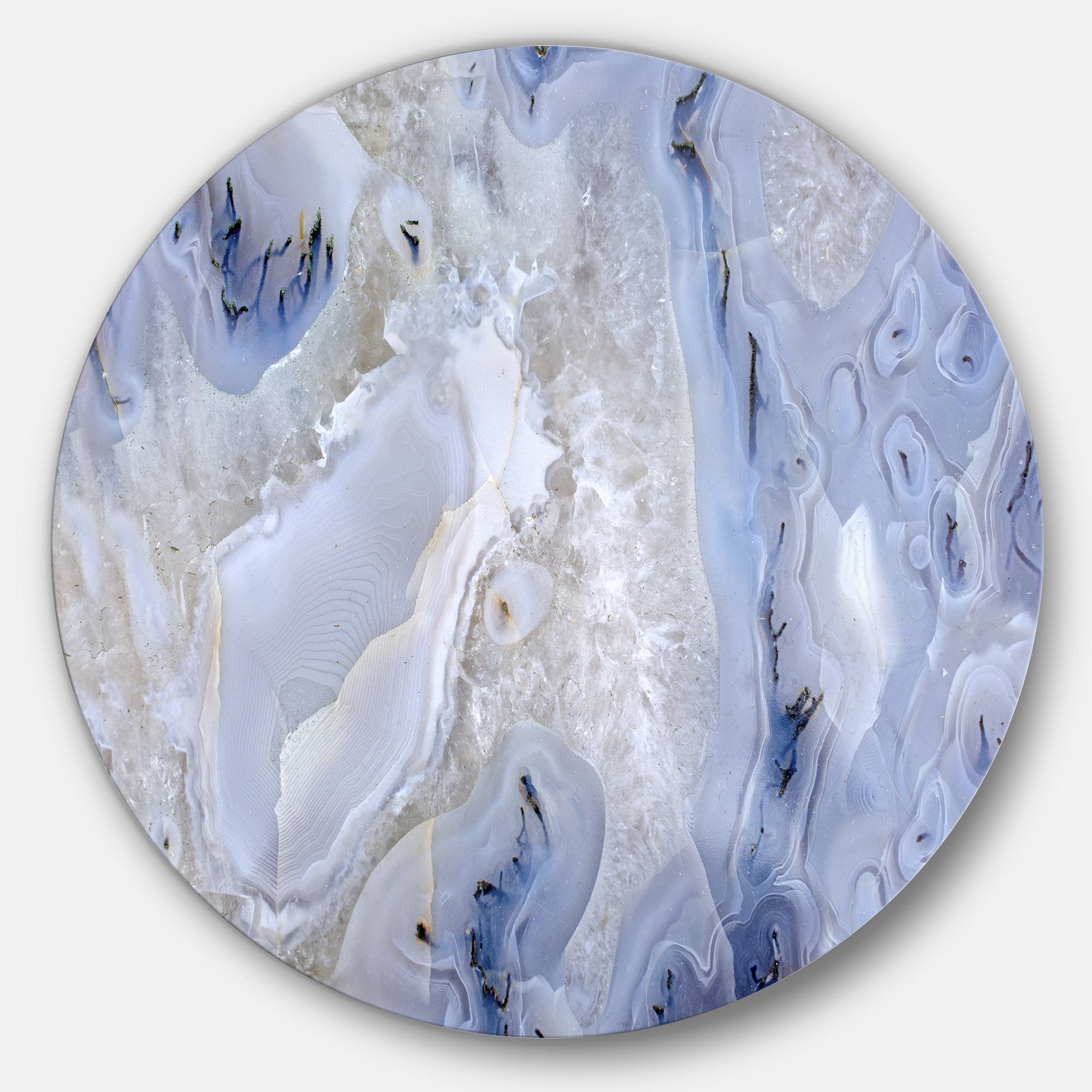 Designart - Agate Stone Background' Disc Abstract Metal Circle Wall Art Print