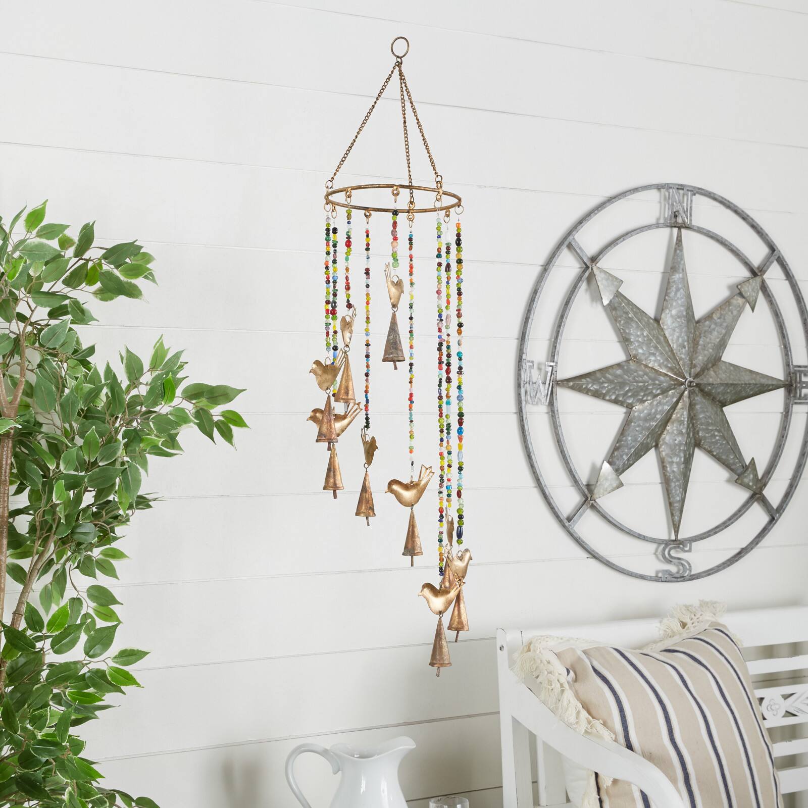 26&#x22; Gold Metal Eclectic Windchime