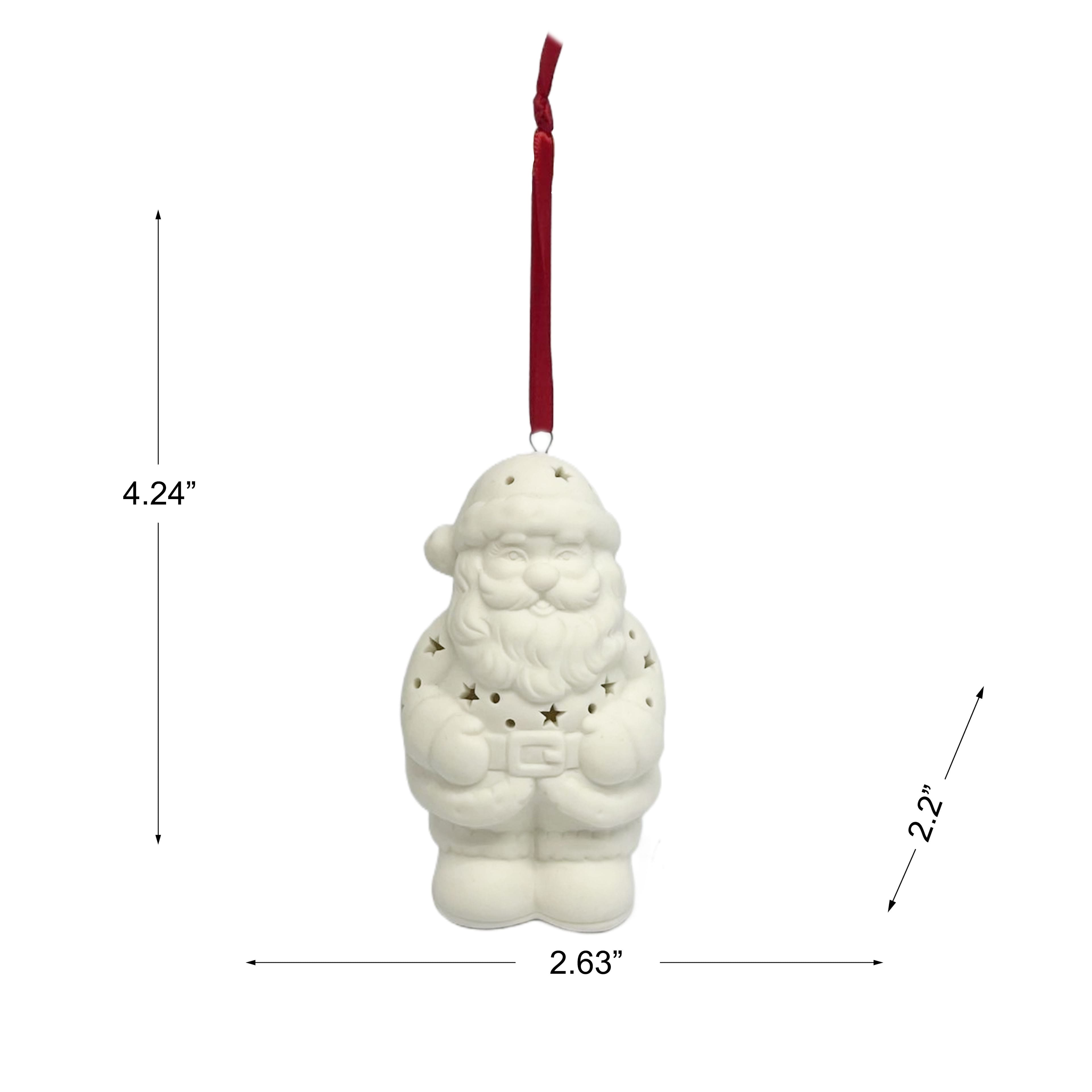 4.25&#x22; Santa DIY LED Ceramic Ornament by Make Market&#xAE;