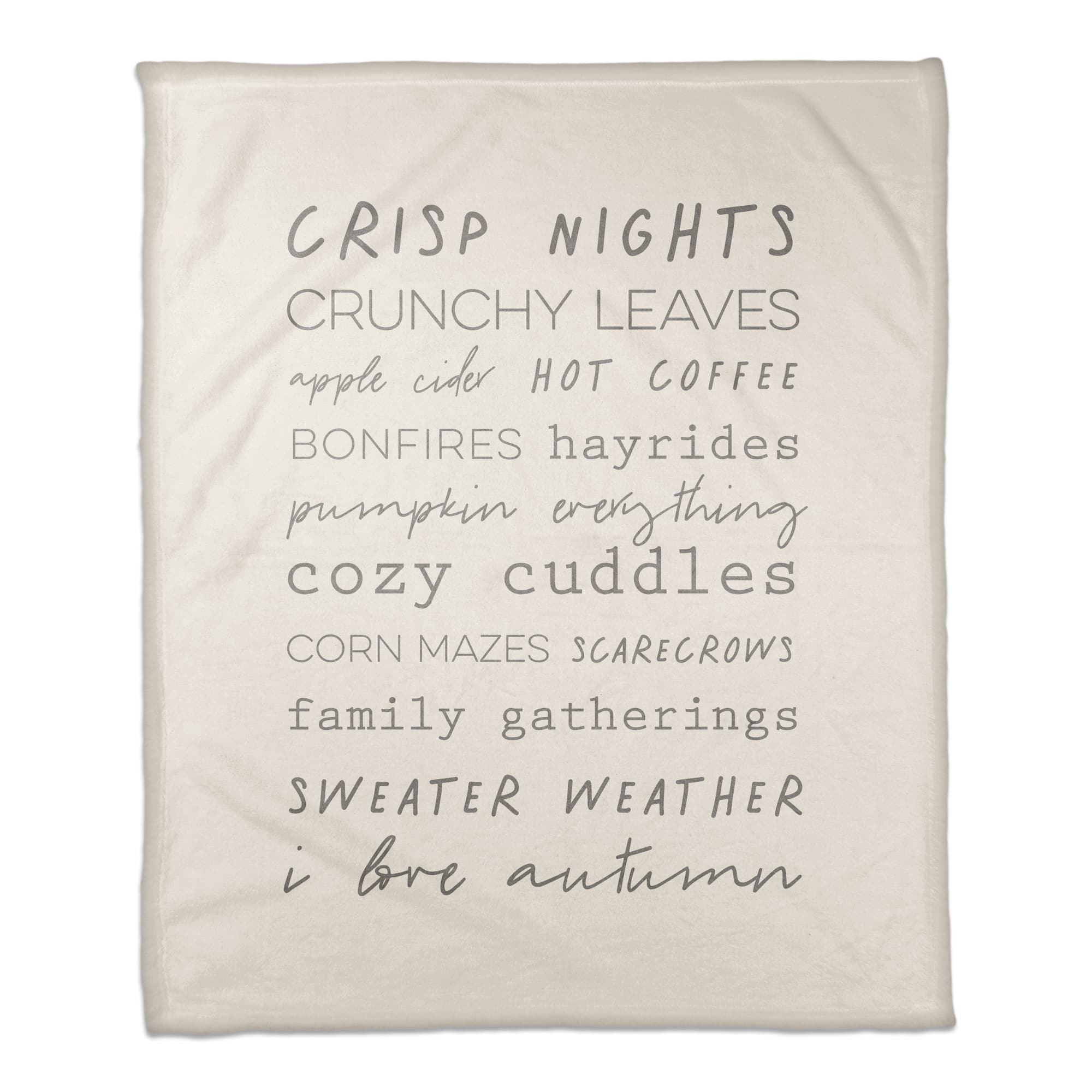Off-White Autumn Words Fleece Blanket