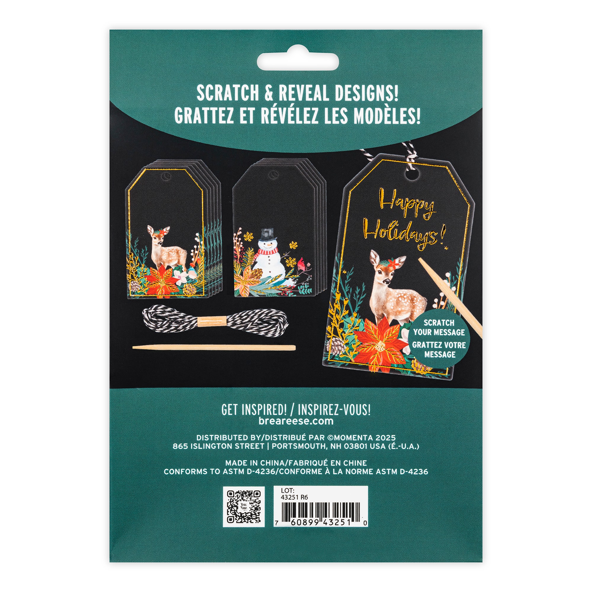 Brea Reese&#x2122; Holiday Woodland Scratch Art Tags