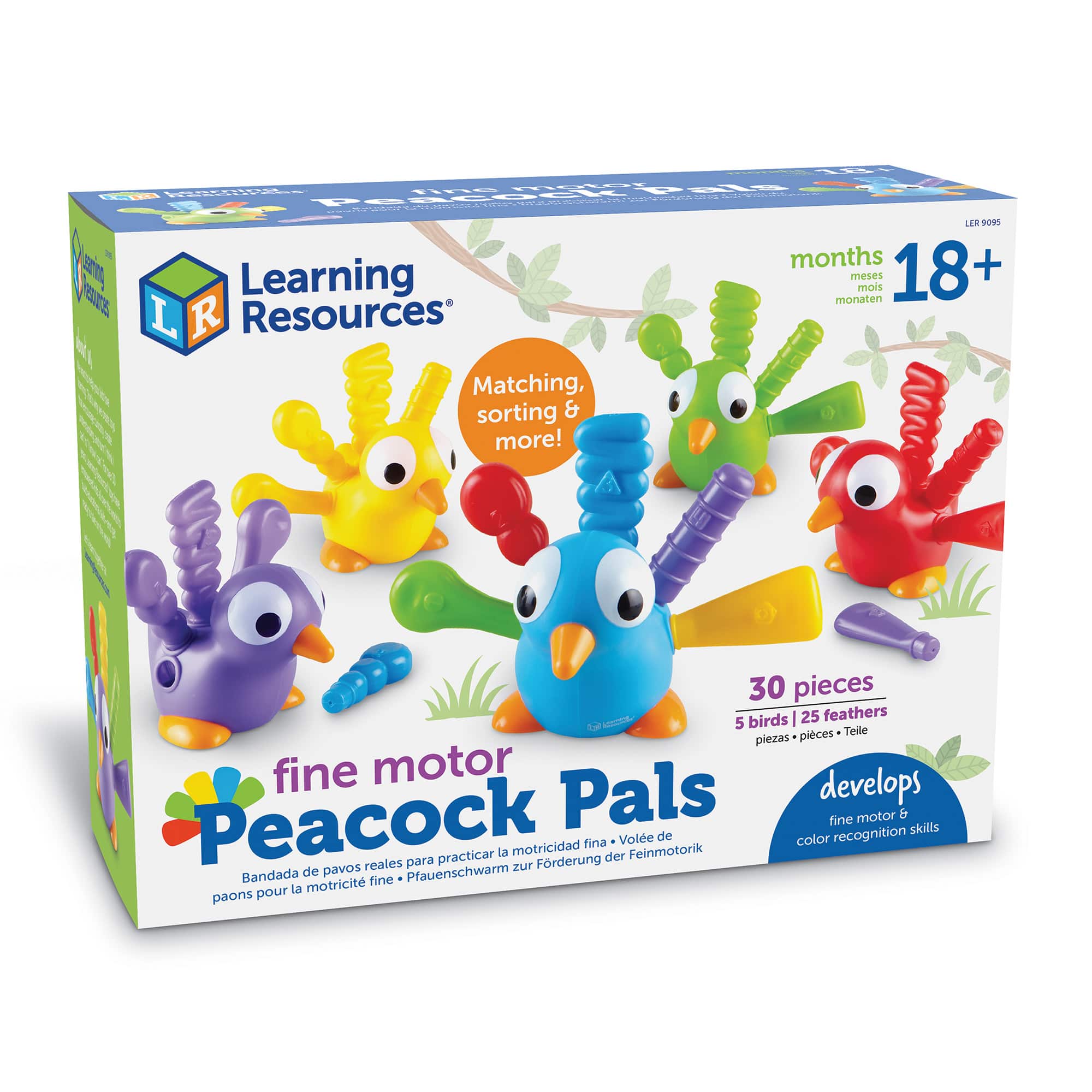 6 Pieces Learning Resources LER9094 Pedro the Fine Motor Peacock Ages 18 Months 