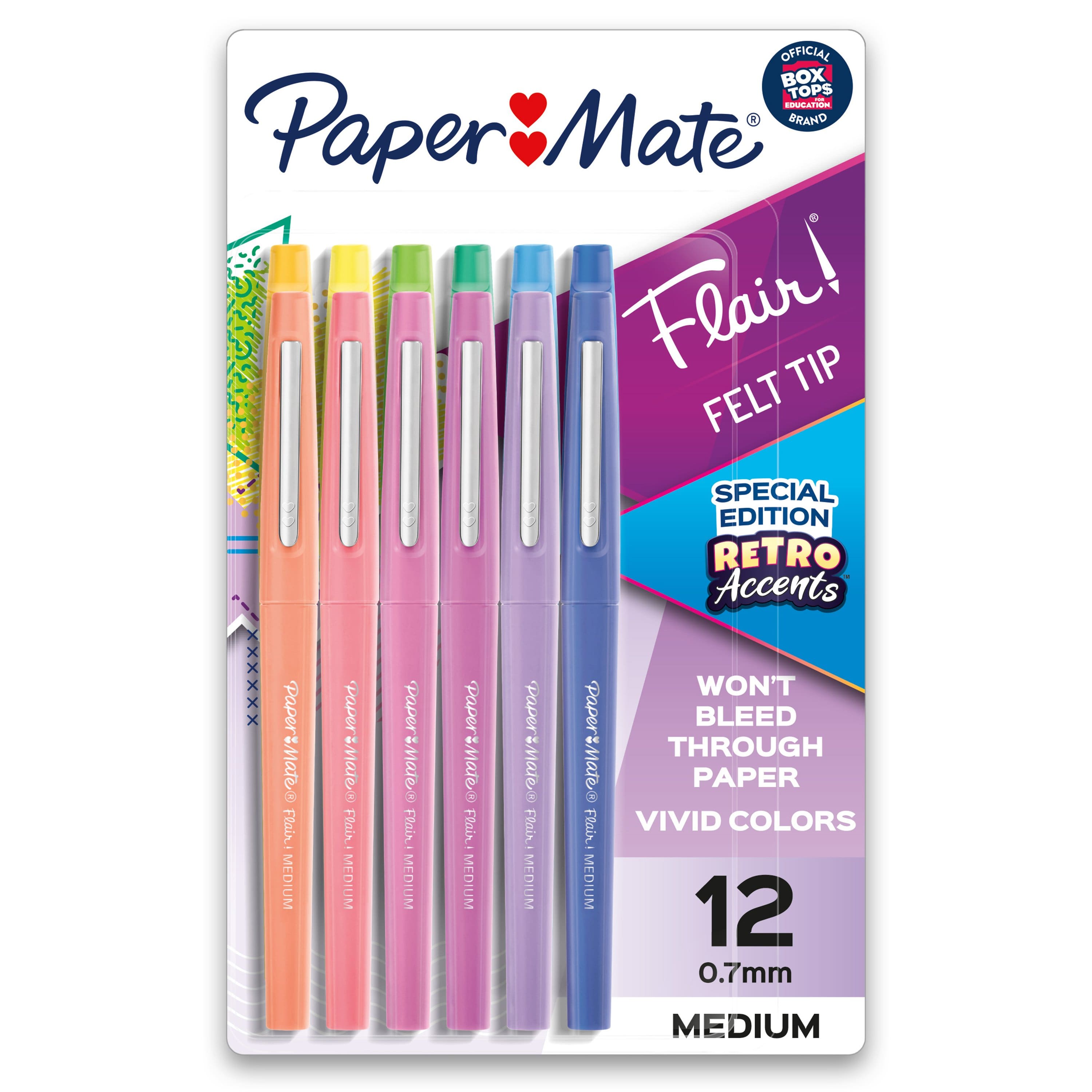 Paper Mate® Flair® Retro Accents™ 12 Color Felt Tip Pen Set