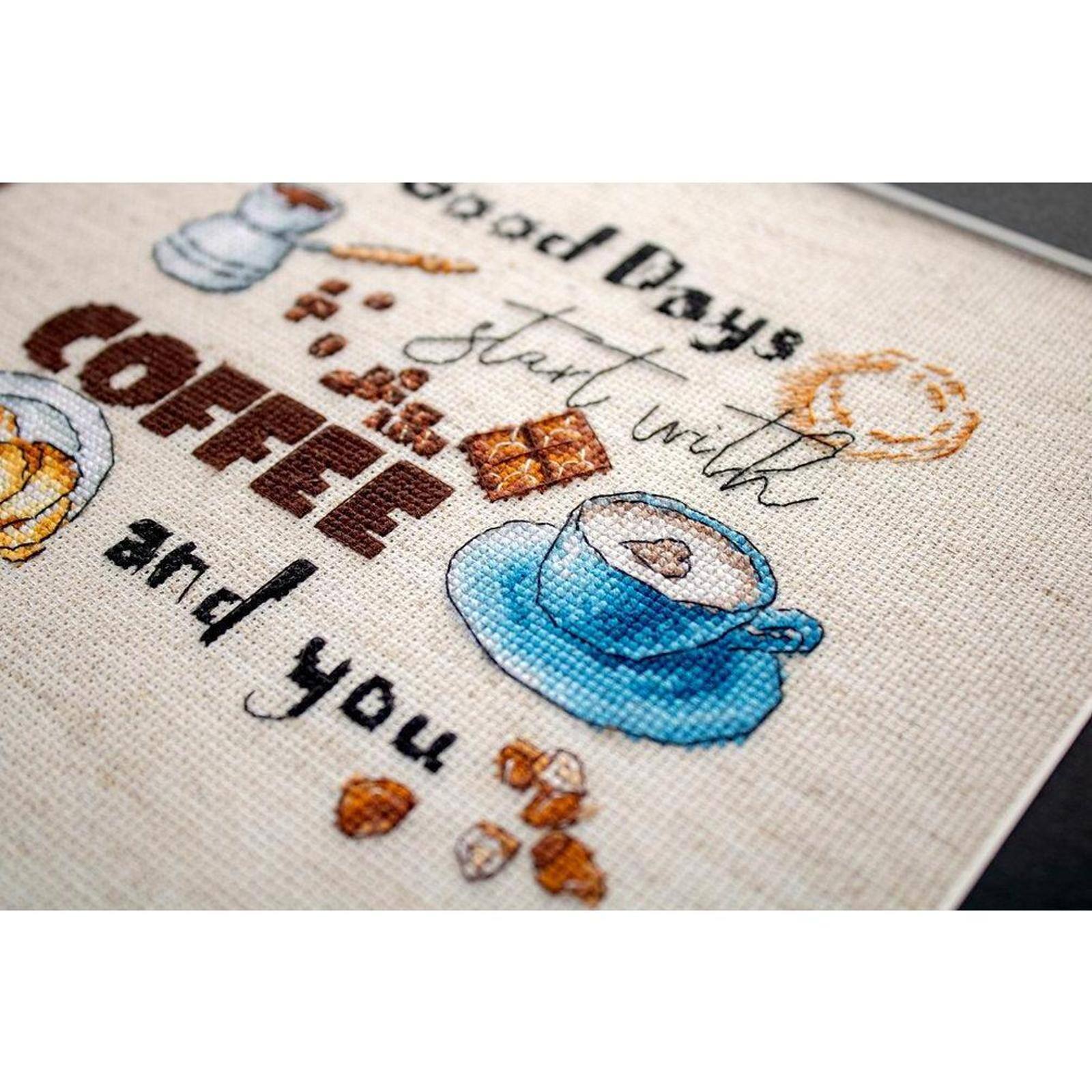 LetiStitch Coffee Time Counted Cross Stitch Kit
