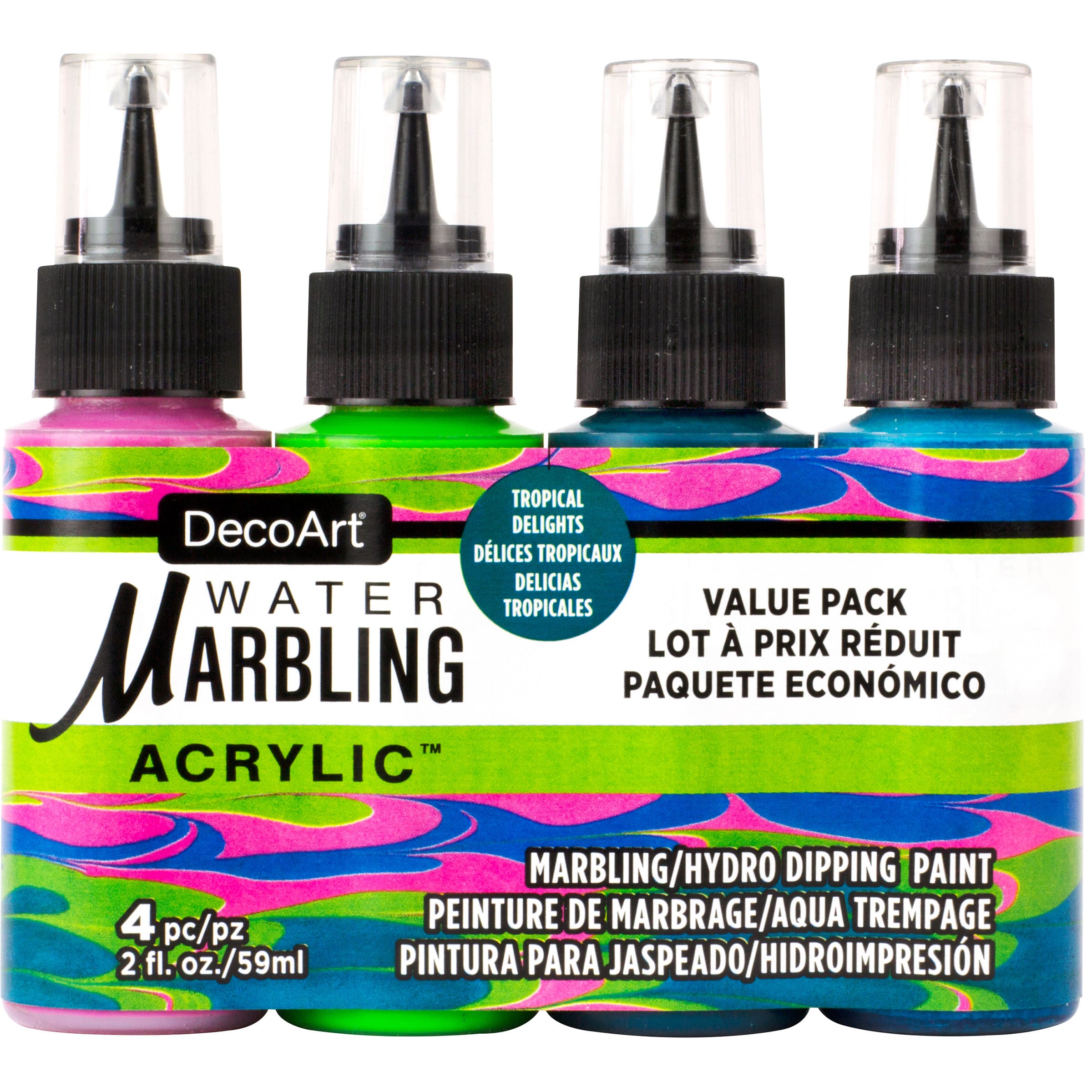 DecoArt&#xAE; 4-Color Tropical Delights Water Marbling Value Pack