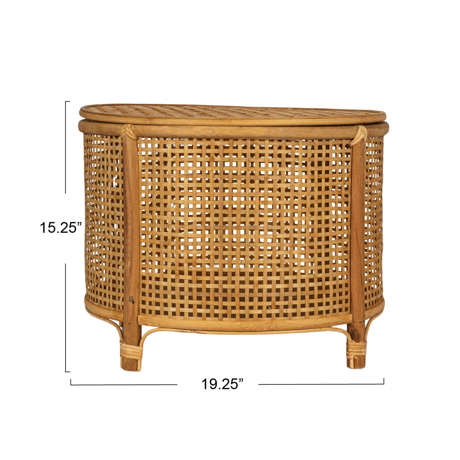 Round Bamboo &#x26; Rattan Accent Table