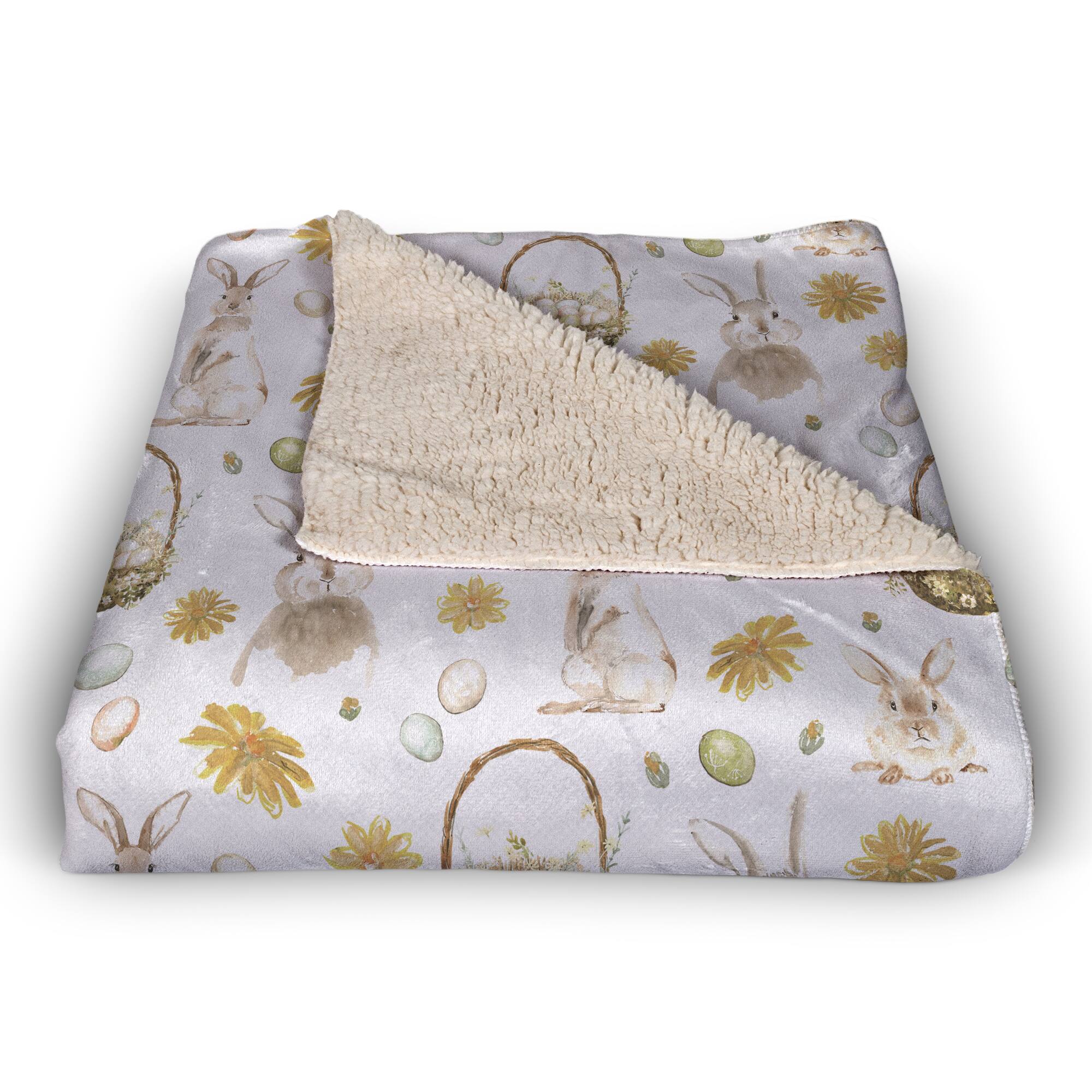 Easter Greetings Blanket 50" x 60" Sherpa Fleece Blanket
