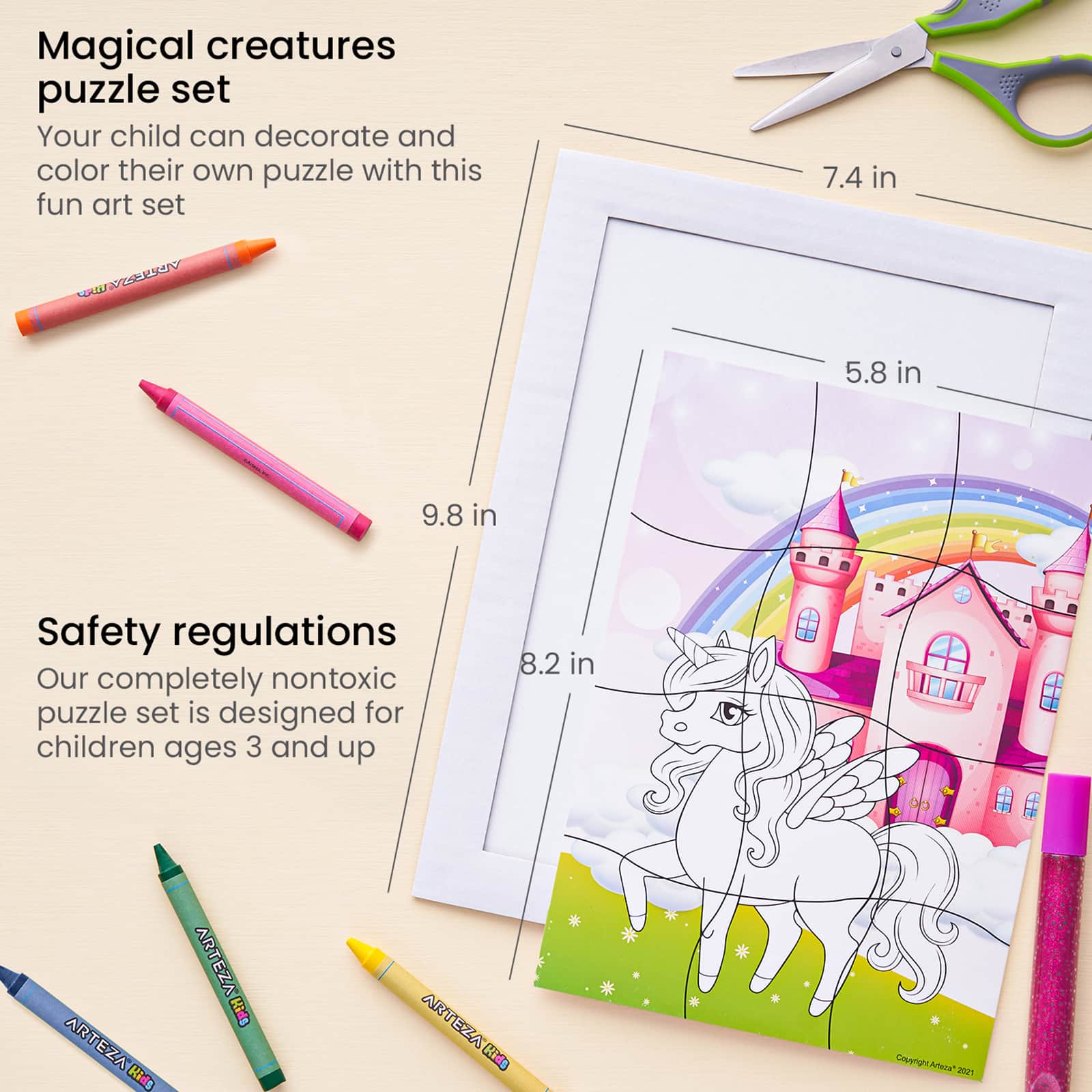 Arteza&#xAE; Kids Magical Creatures Jigsaw Puzzle Set, 32 pcs